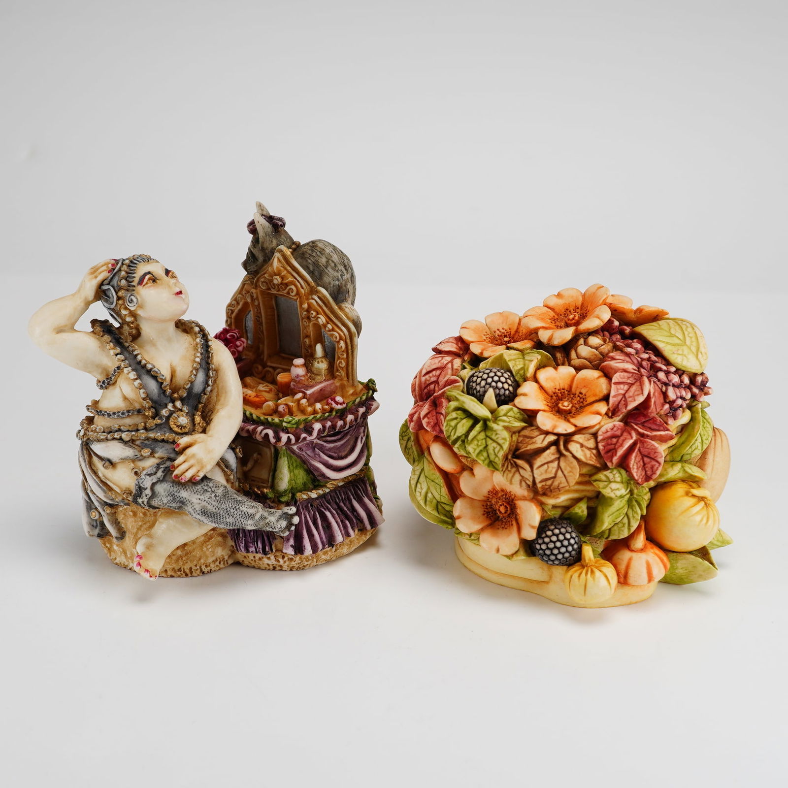 2pc Harmony Kingdom Boxes, Josephine & Cat and Halloween Bouquet (1 of 4)