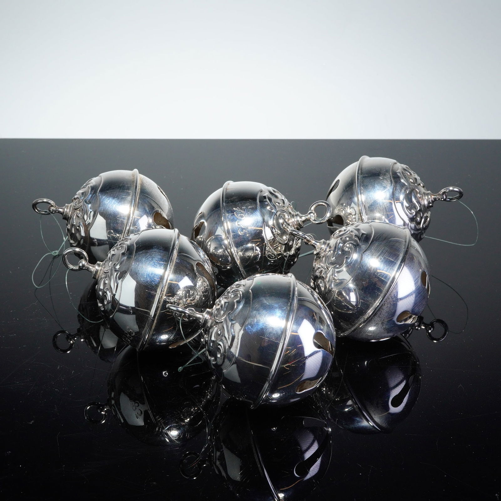 6pc Reed & Barton Sleigh Bell Christmas Ornaments (1 of 4)