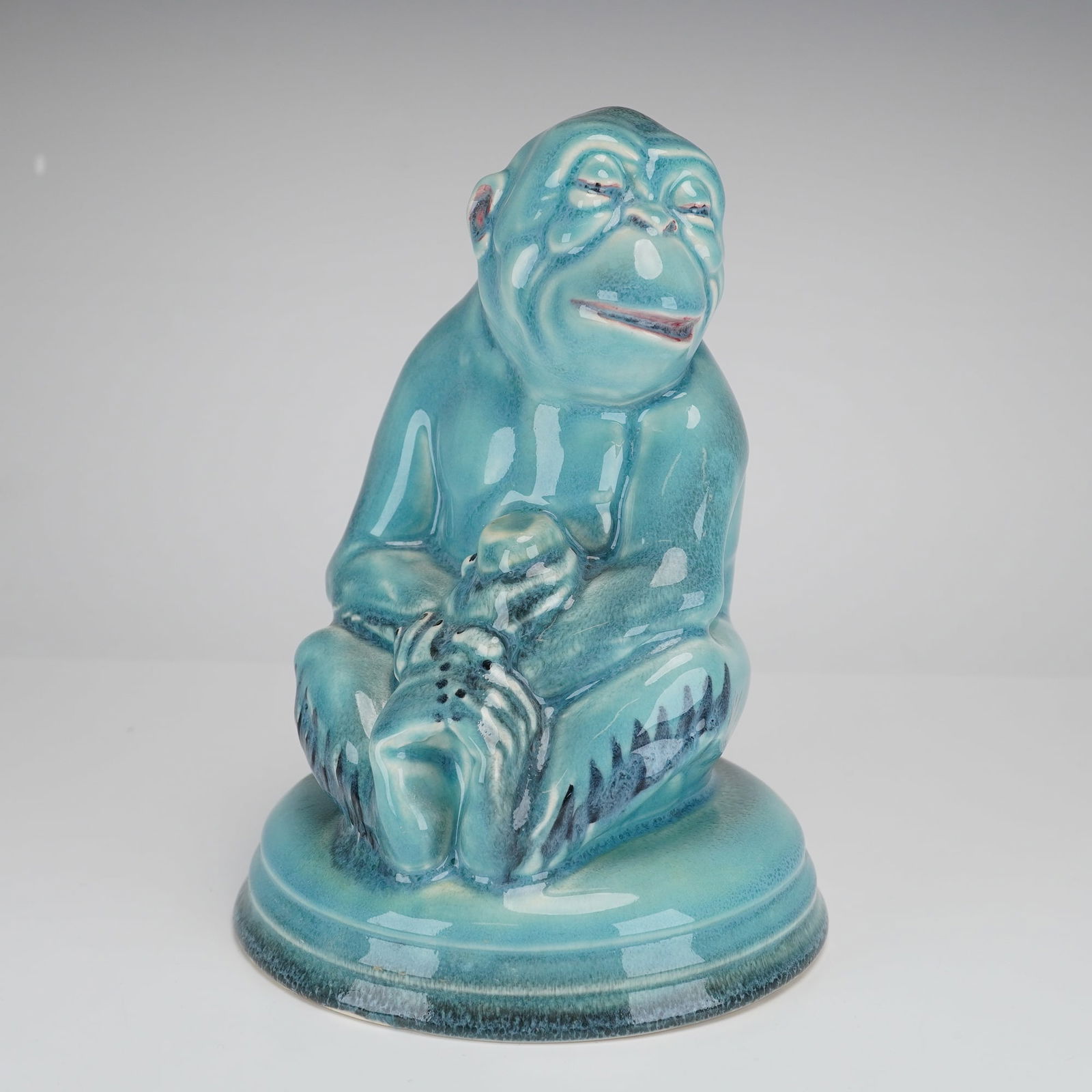 Beswick Porcelain Figurine, Monkey- Blue 397 (1 of 3)
