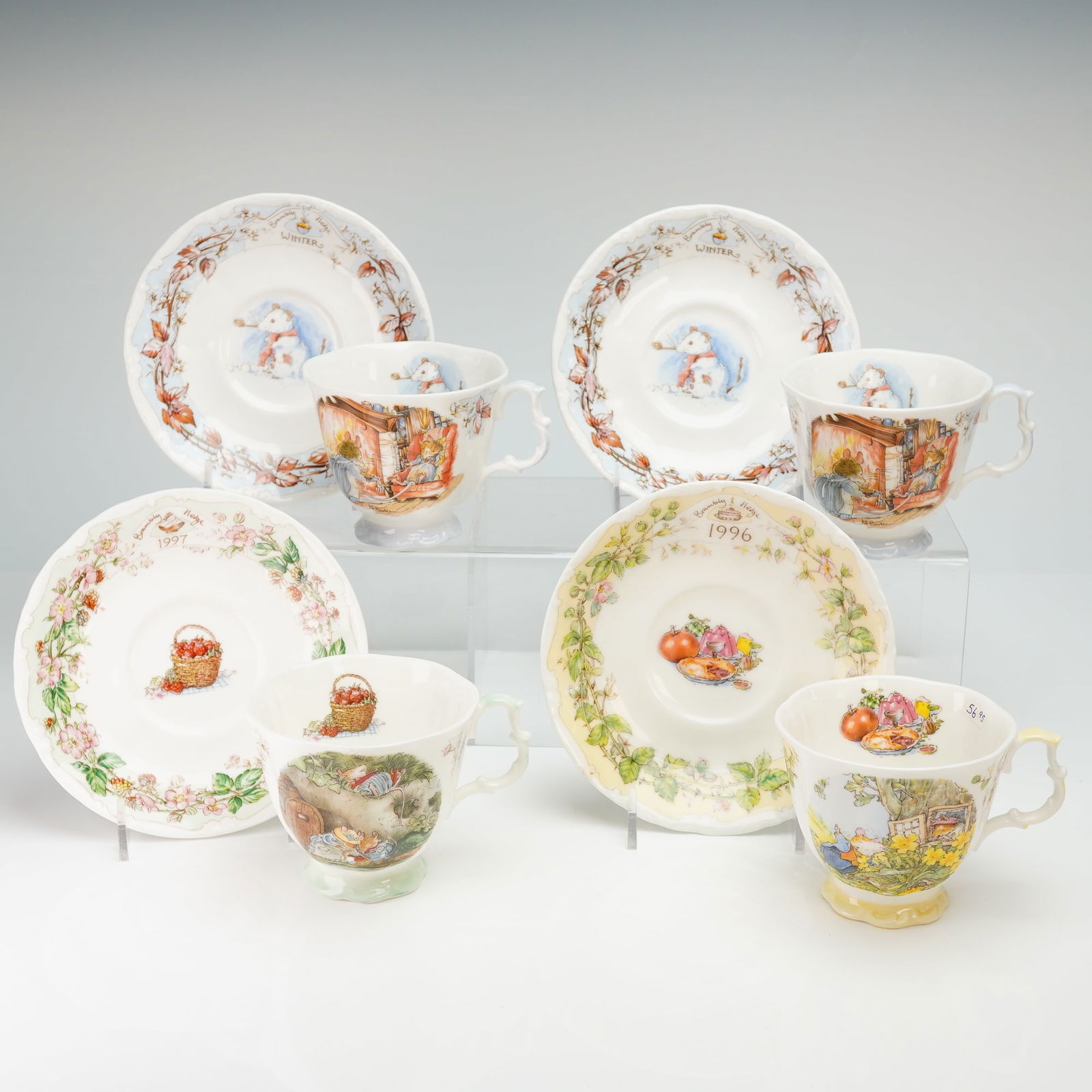 8pc Royal Doulton Brambly Hedge Series for Four Seasons Cups & Saucers (1 of 5)