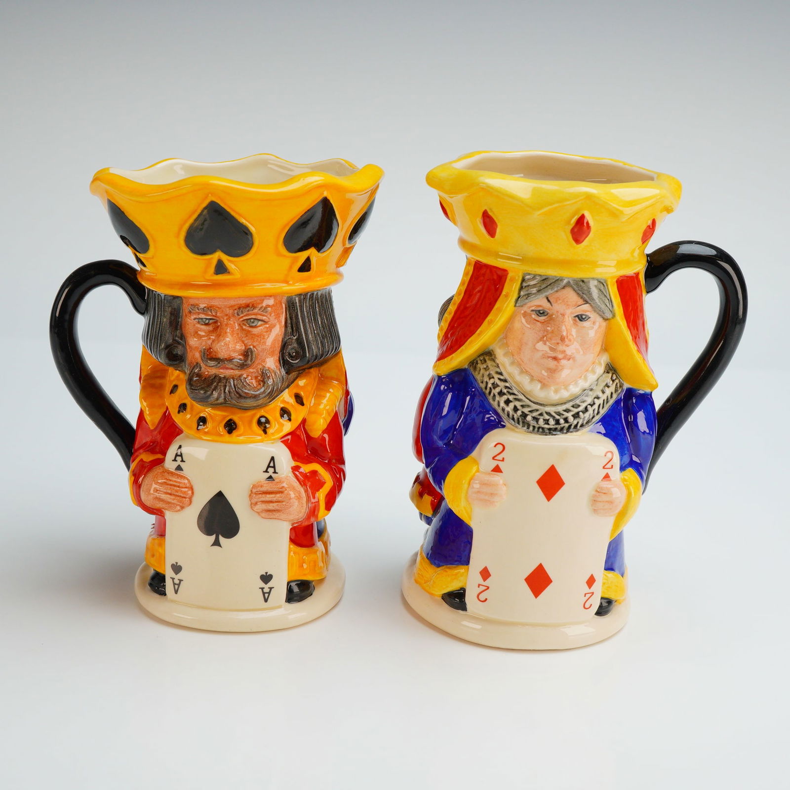 Two Royal Doulton Toby Jugs, King and Queen of Spades and Diamonds (1 of 3)