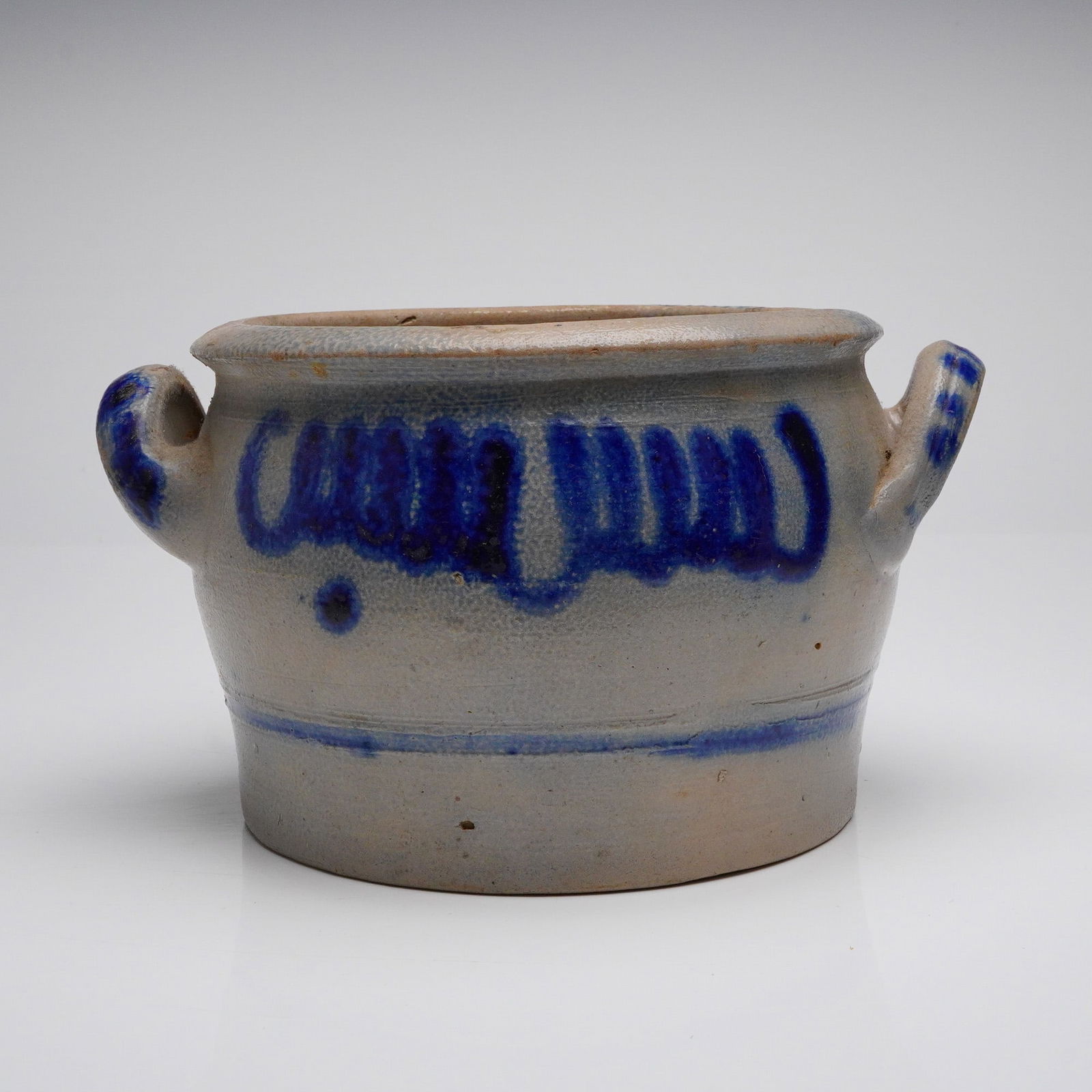 Westerwald German Salt Glazed Stoneware Cobalt Blue Handled Crock (1 of 5)