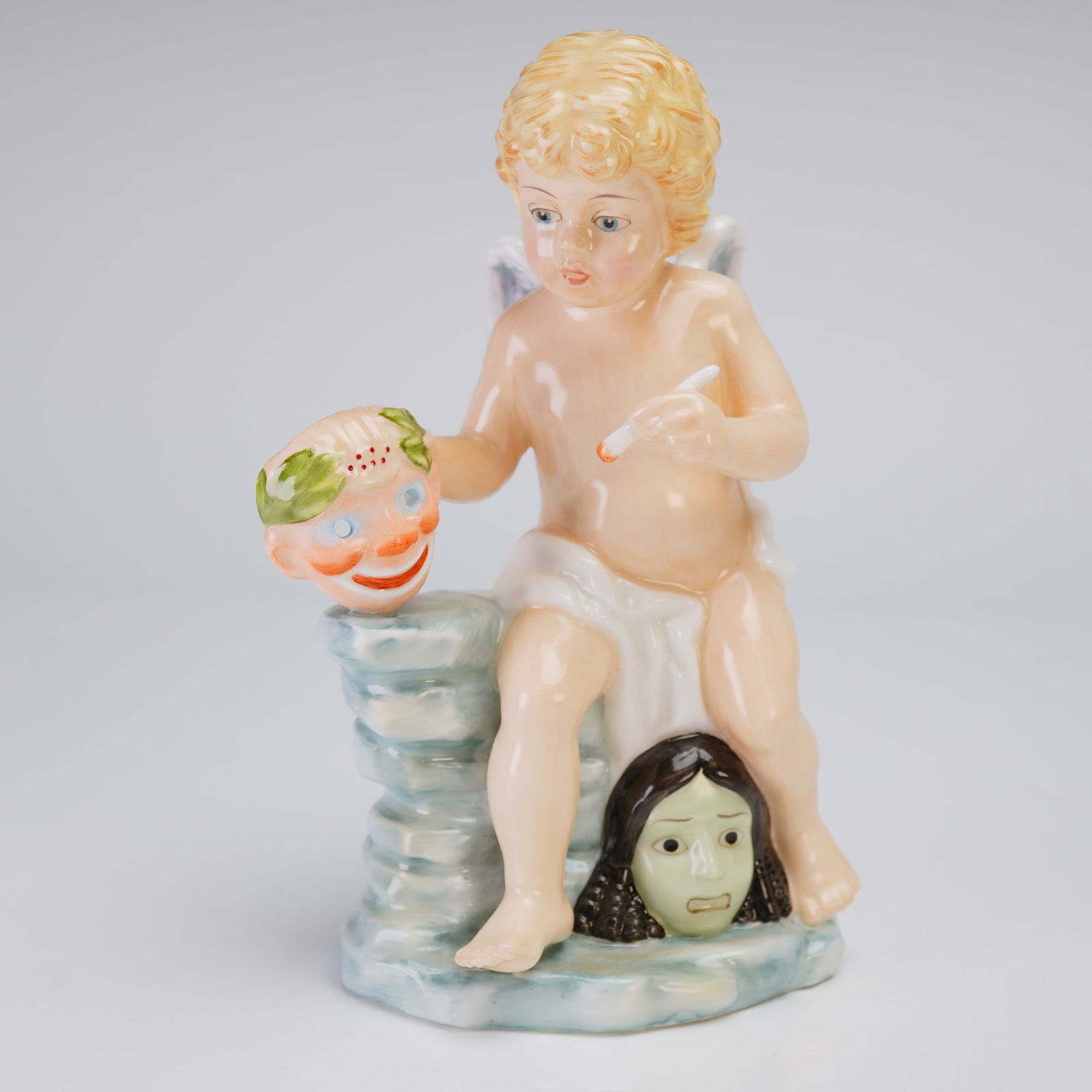 Doulton International Cherubs of the Arts Porcelain Figurine, Theatre (1 of 3)