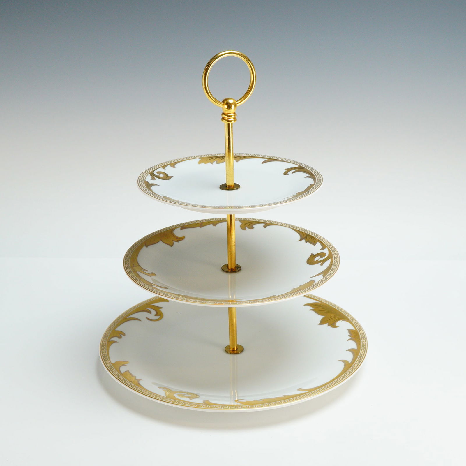 Versace Rosenthal Three-Tiered Cake Stand, Arabesque Gold (1 of 5)