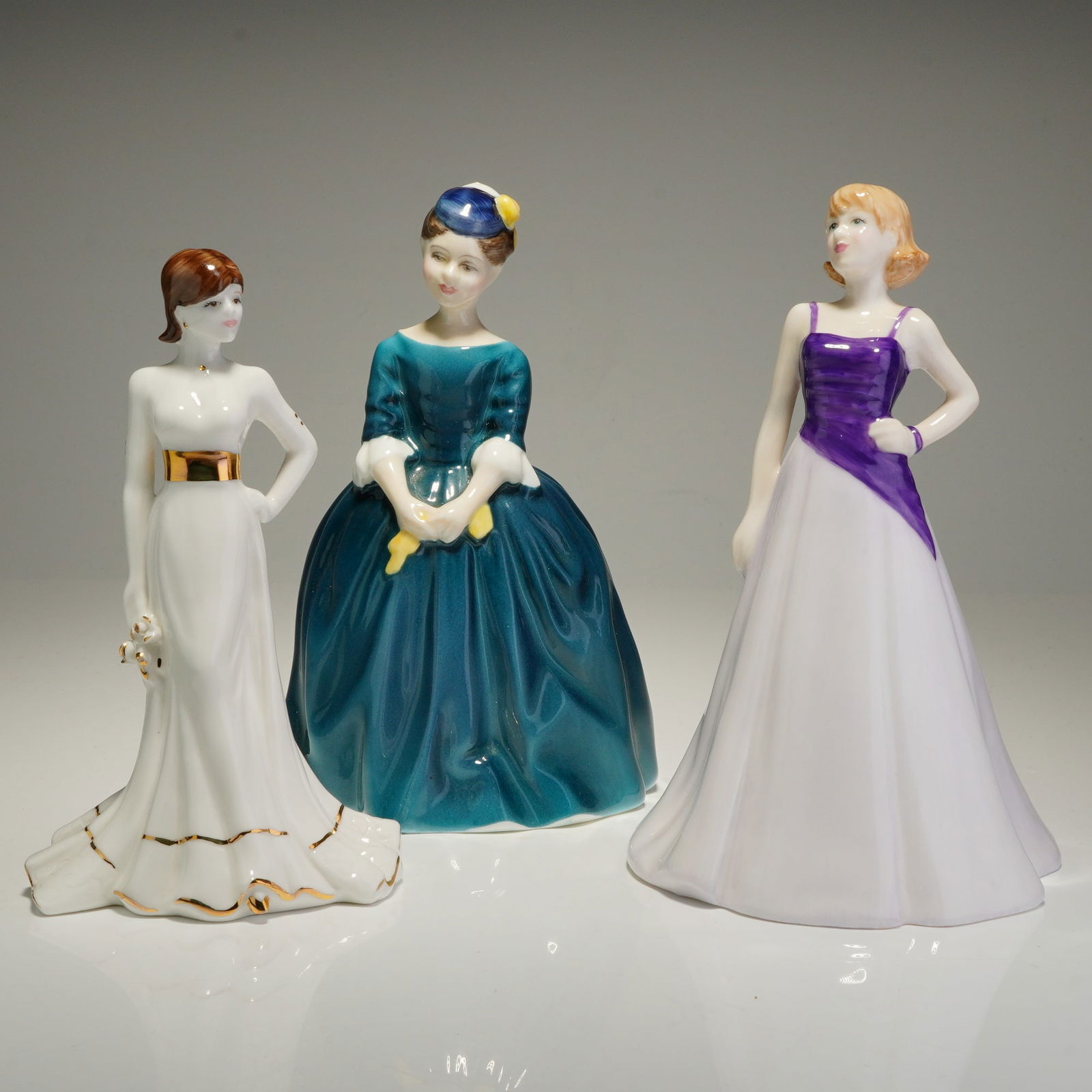 3pc Royal Doulton and Coalport Figurines (1 of 3)