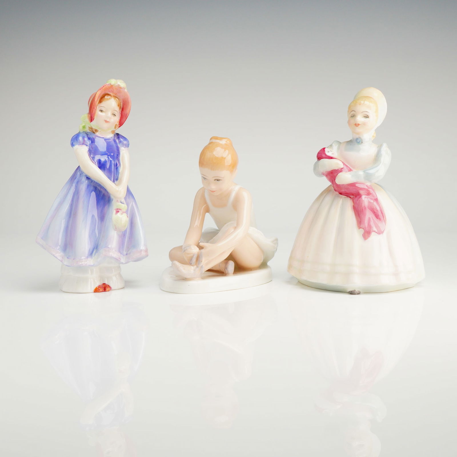 3pc Royal Doulton Figurines, The Rag Doll, Ballet Shoes, Ivy (1 of 3)