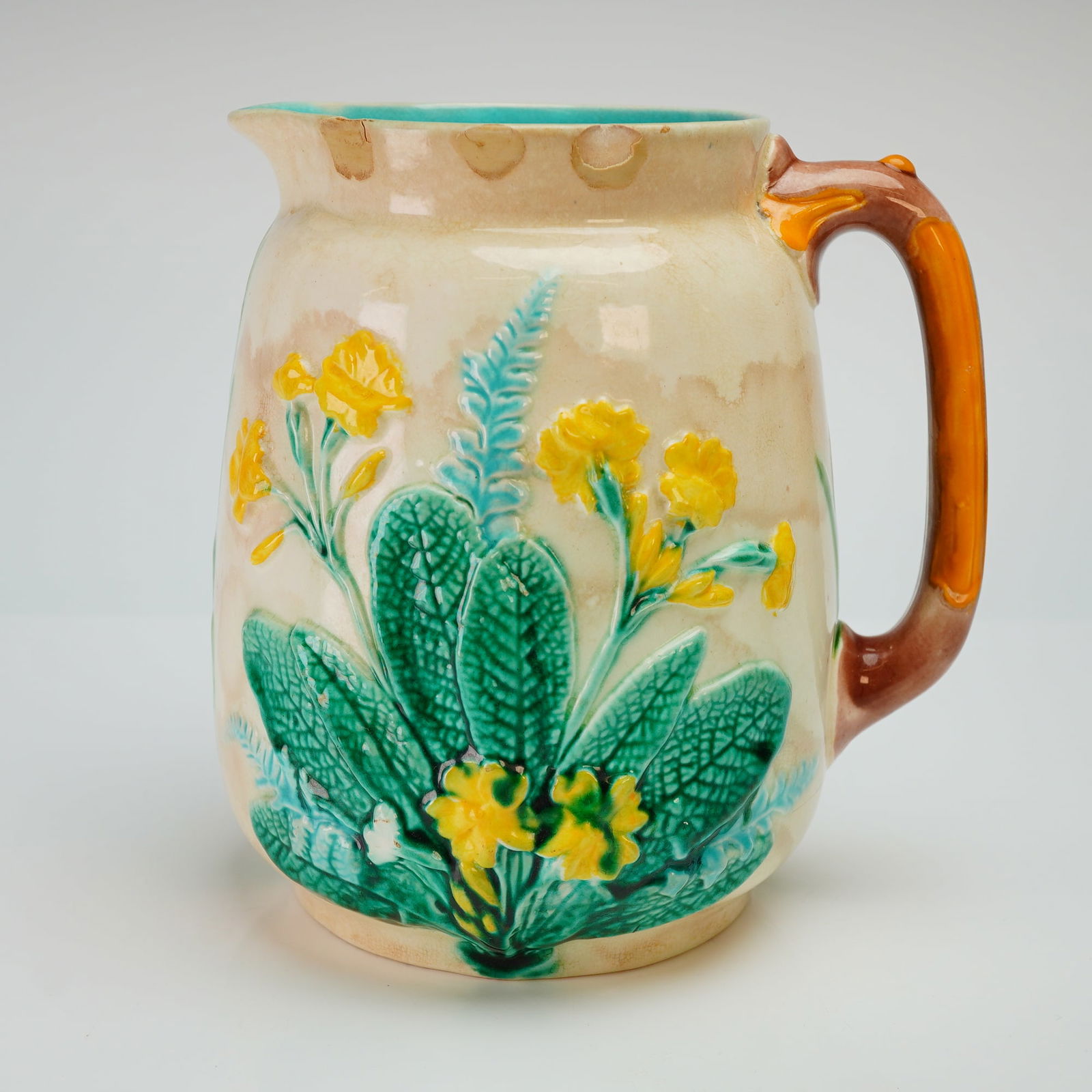Wedgwood Majolica Primrose and Ferns Jug (1 of 5)