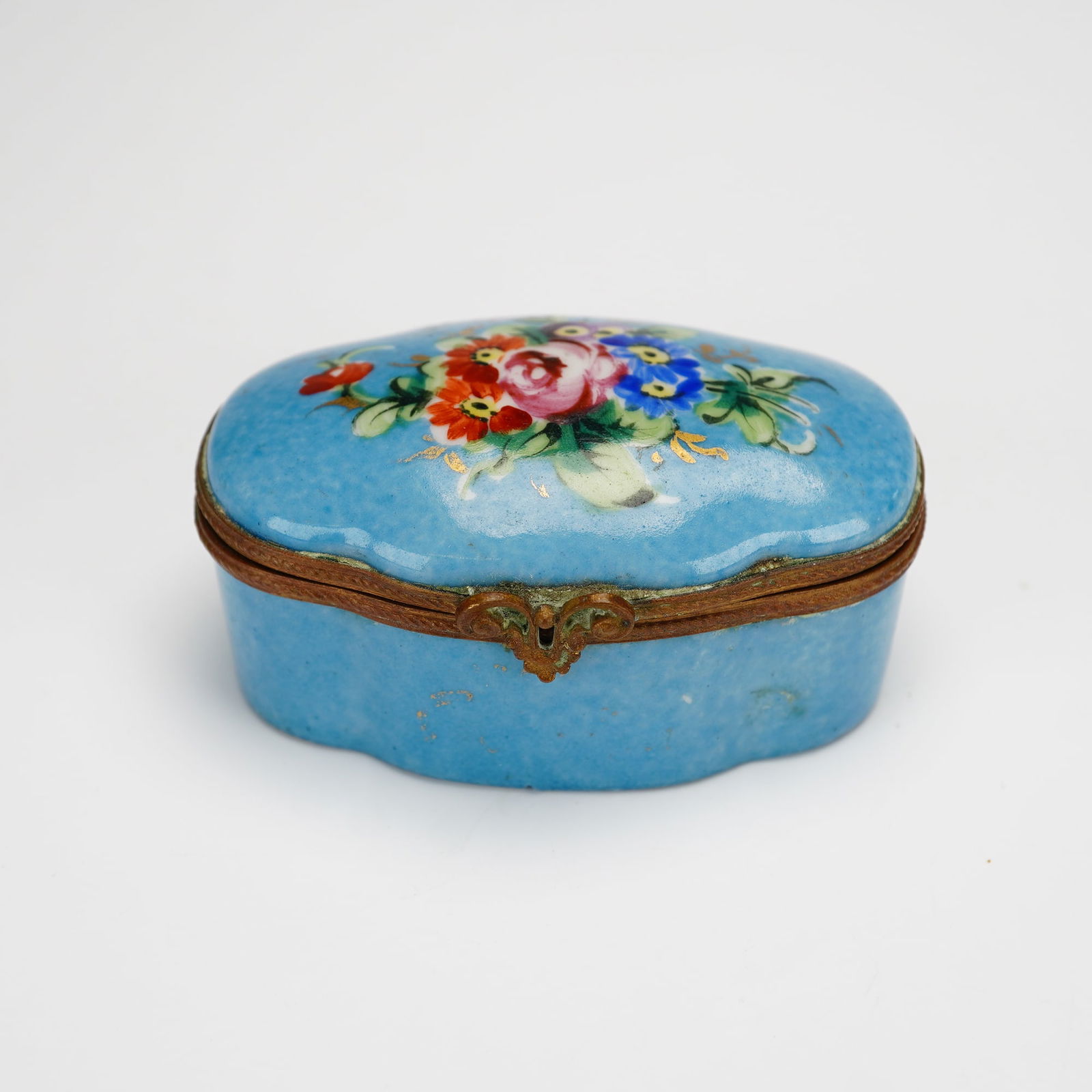 Sevres Hand Painted Floral Porcelain Keepsake Box (1 of 5)