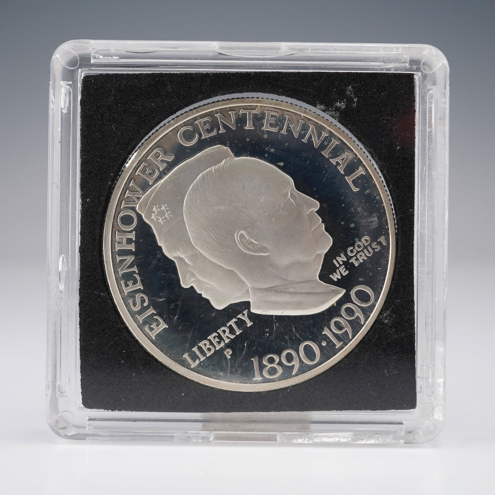 1990-P US $1 Eisenhower Centennial Silver Dollar Coin (1 of 2)