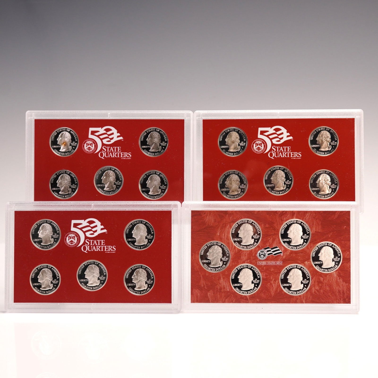 4pc 2004-S, 2006-S, 2008-S and 2009-S United States Mint Silver Quarters (1 of 4)