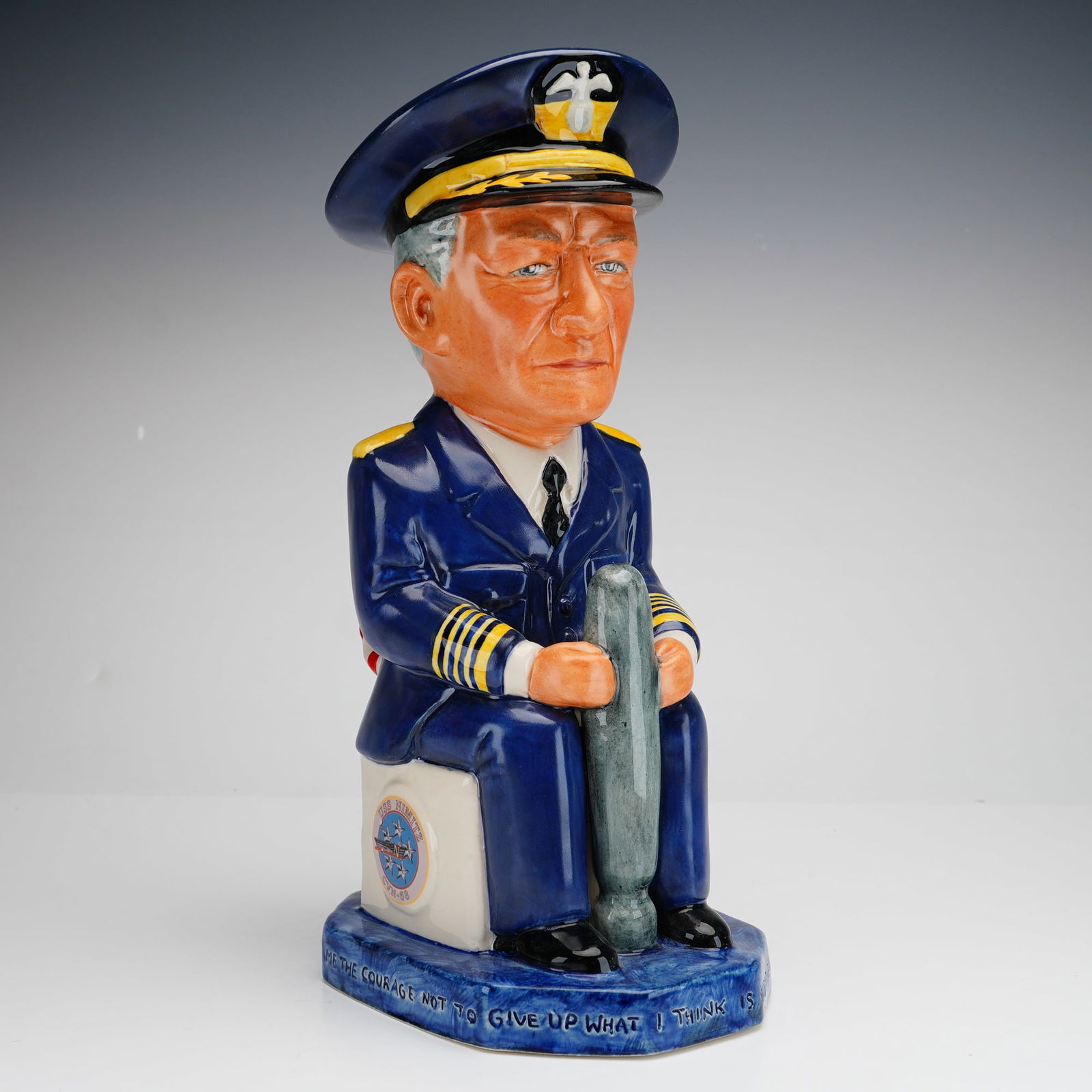 Wilkinson WWII Leaders Toby Jug, Admiral Chester W. Nimitz: A hand-crafted and hand-painted limited edition, 12 of 100, ceramic Toby jug depicting Admiral Chester W. Nimitz, produced as part of the Wilkinson World War II Allied Leaders Collection. The figure