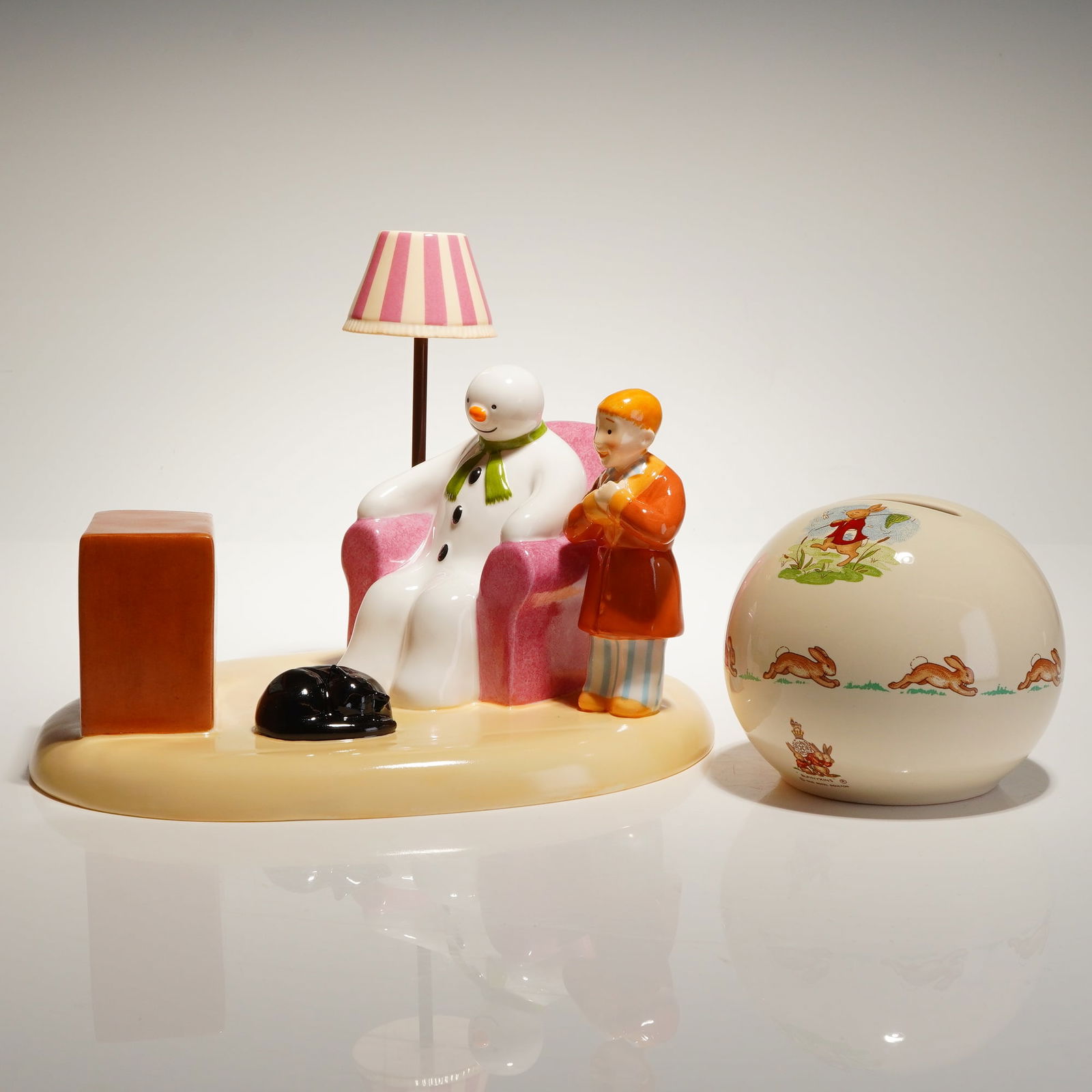 2pc Coalport The Snowman Figurine and Royal Doulton Money Bank (1 of 5)