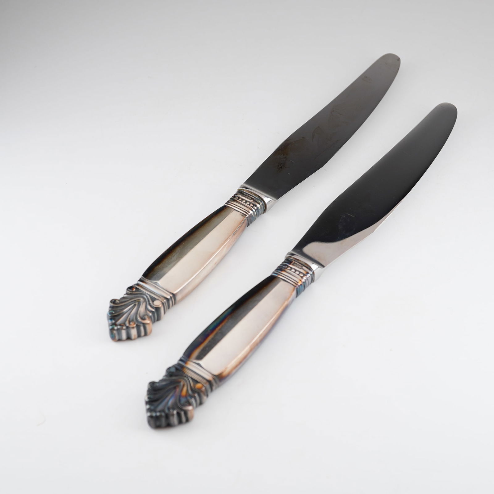 2pc Georg Jensen Sterling Silver & Stainless-Steel Dinner Knives, Acanthus (1 of 4)