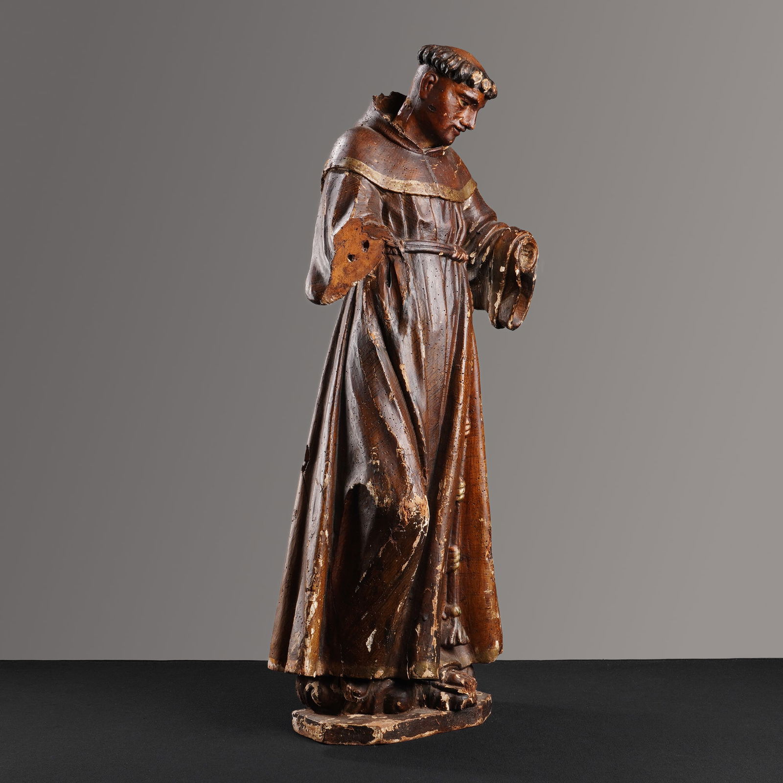 Hand Carved Wooden Saint Sculpture (1 of 5)