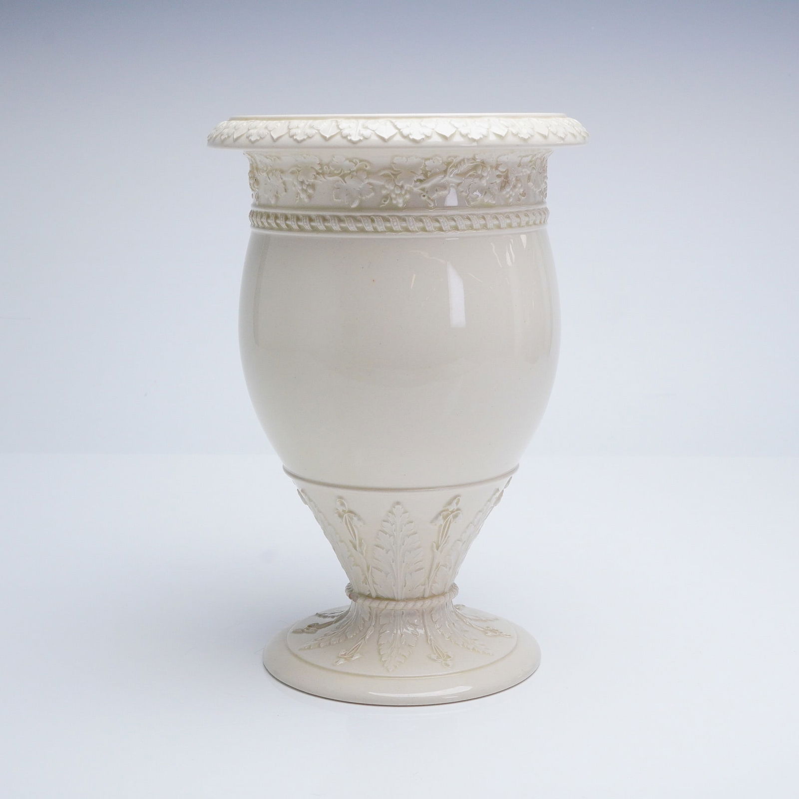 Wedgwood Etruria Creamware Neoclassical Footed Vase (1 of 5)