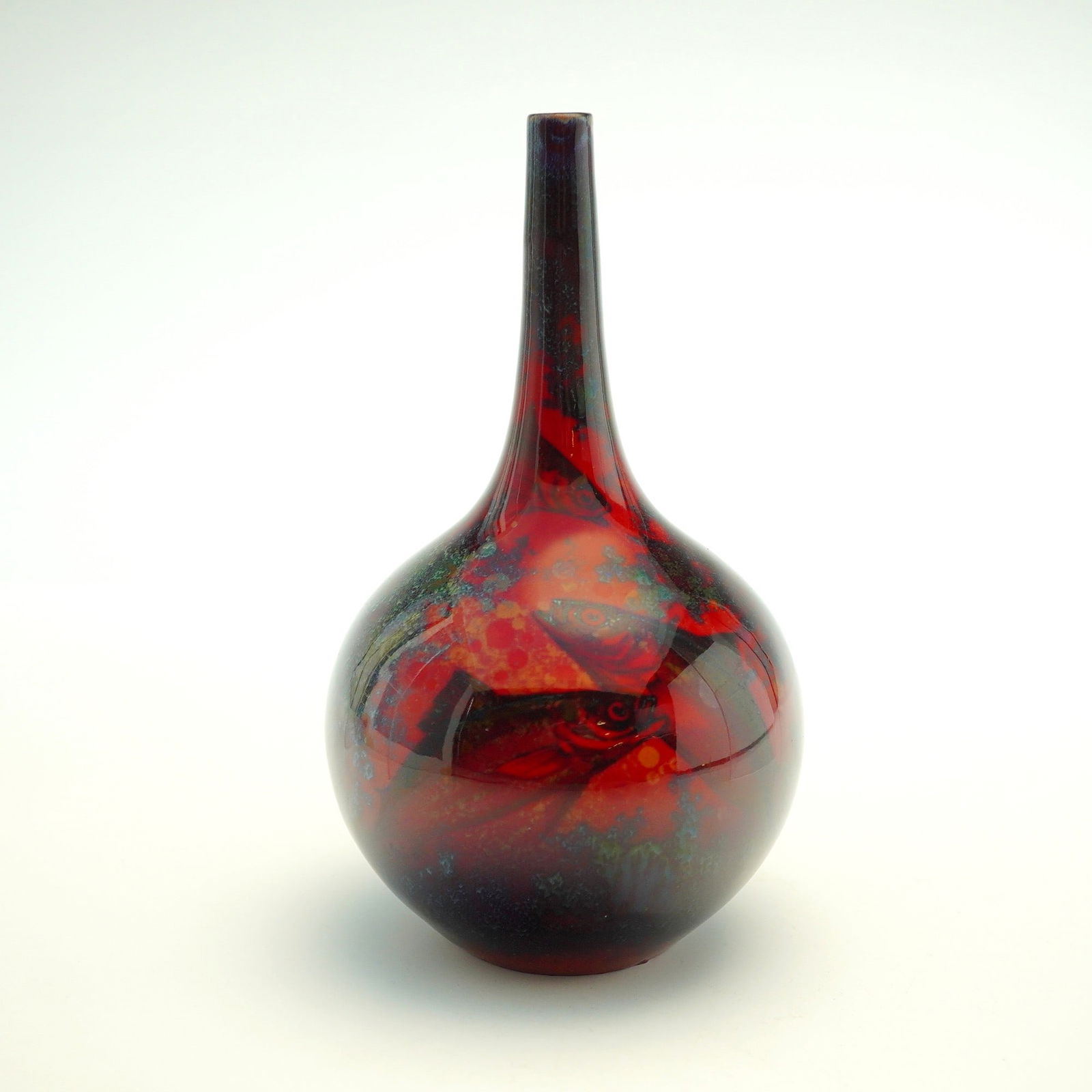 Royal Doulton by Charles Noke Sung Flambe Fish Vase (1 of 4)