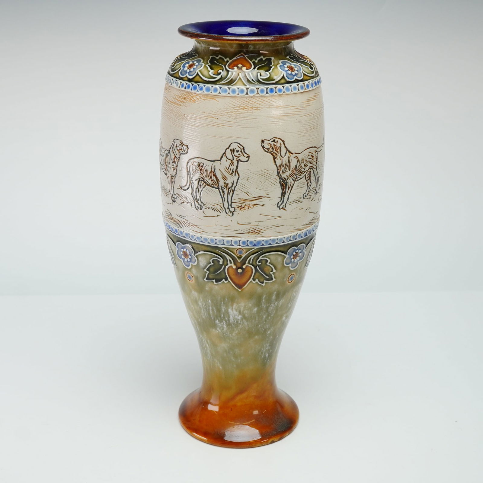 Royal Doulton by Hannah Barlow and Frank Butler Stoneware Dog Vase (1 of 4)