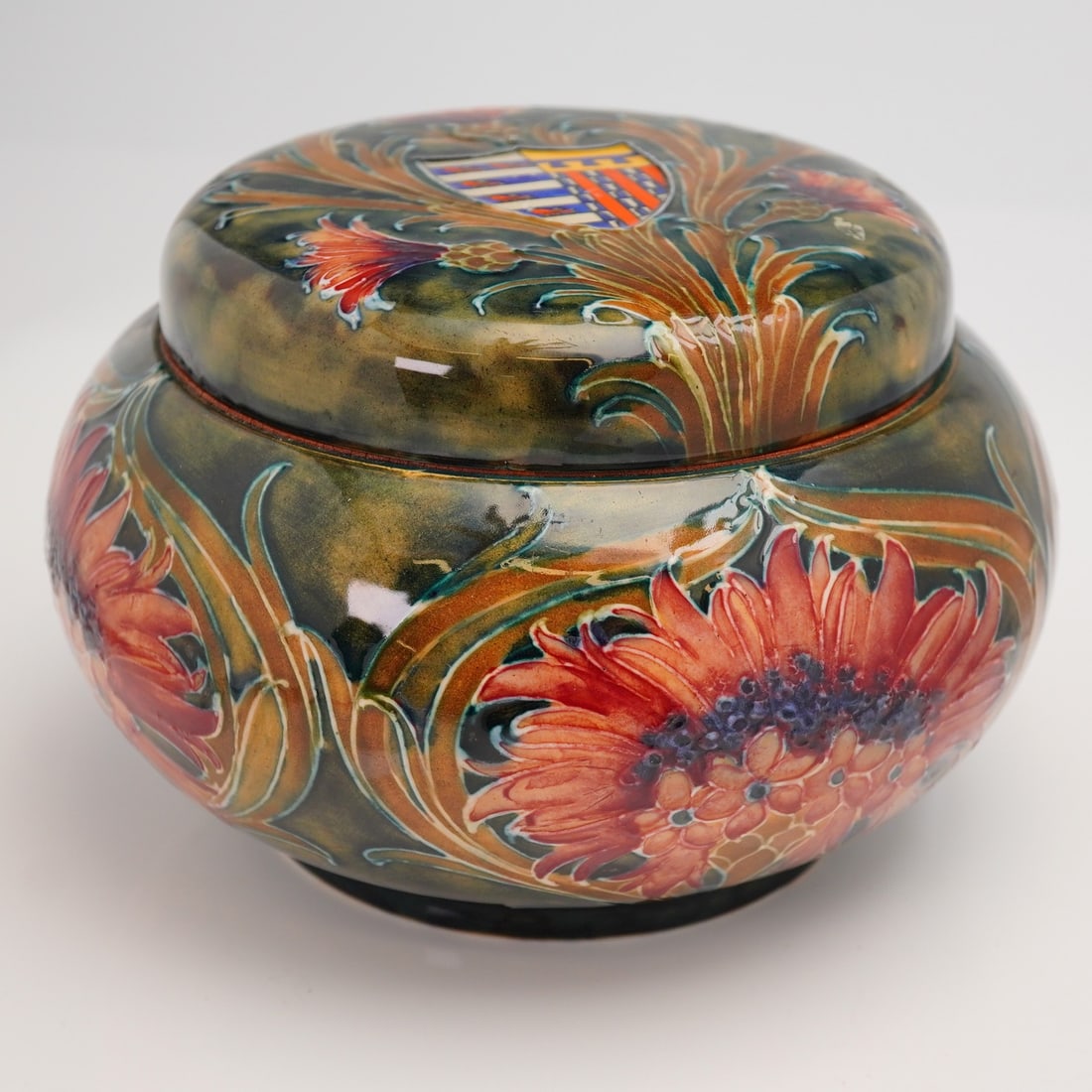 William Moorcroft for James Macintyre & Co. Cornflower Tobacco Jar (1 of 5)