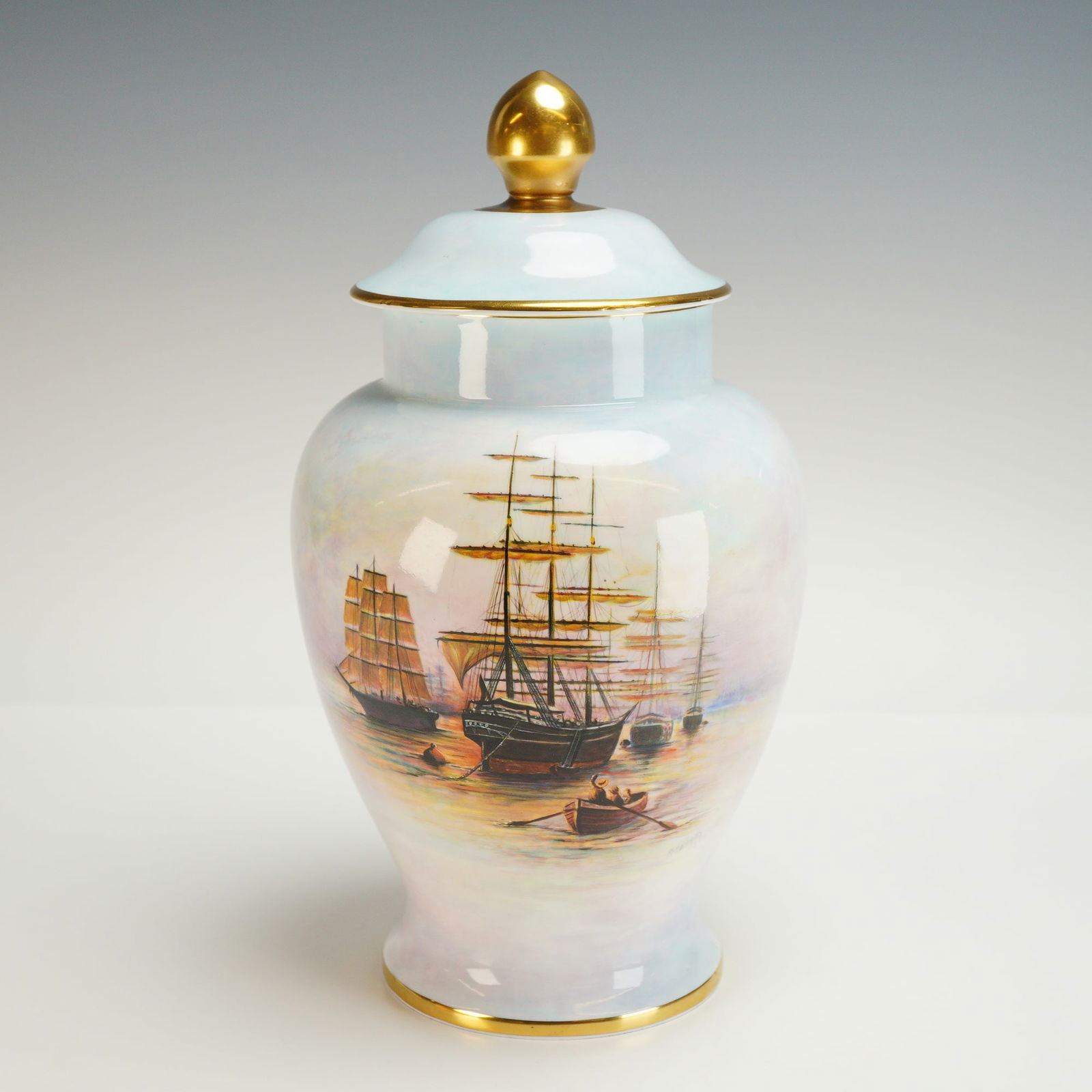 Coalport by Malcom Harnett Bone China Lidded Maritime Vase (1 of 5)