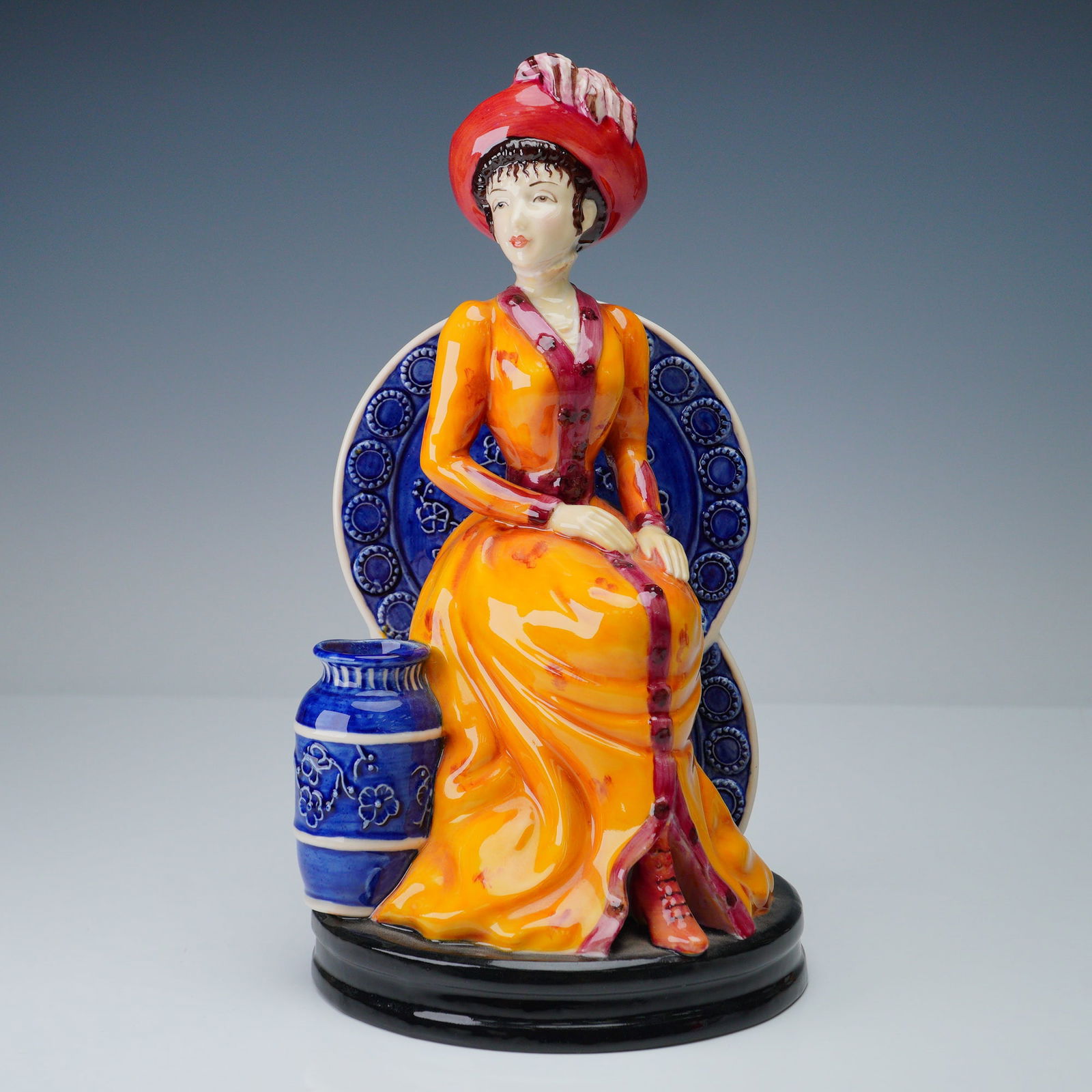 Kevin Francis Figurine, Hannah Barlow: Charming and vibrant limited edition ceramic figurine titled Hannah Barlow, modelled by Andy Moss to a design by John Michael for Kevin Francis Ceramics, established 1987. This meticulously hand made