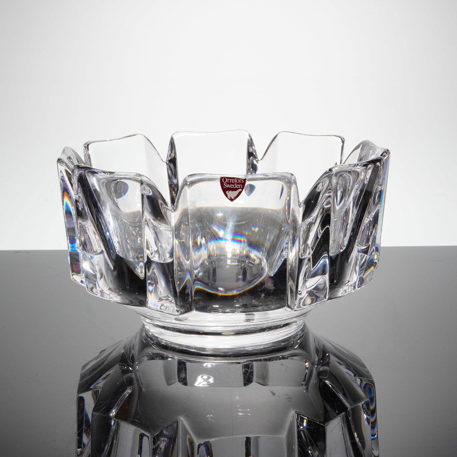 Orrefors Corona Crystal Bowl Designed by Lars Hellsten (1 of 5)