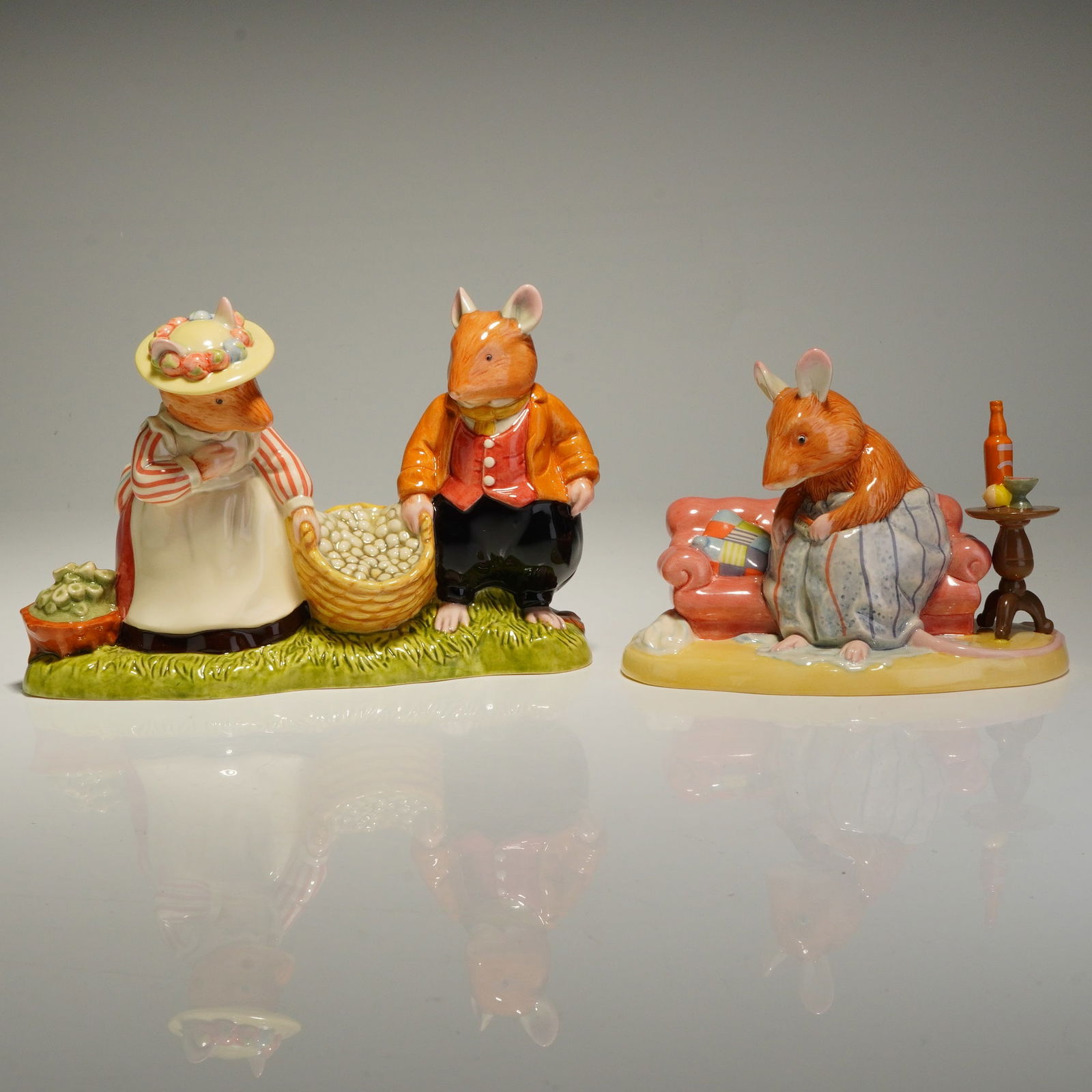 Two Royal Doulton Brambly Hedge Figurines, Pick Mushrooms Basil Trousers (1 of 3)