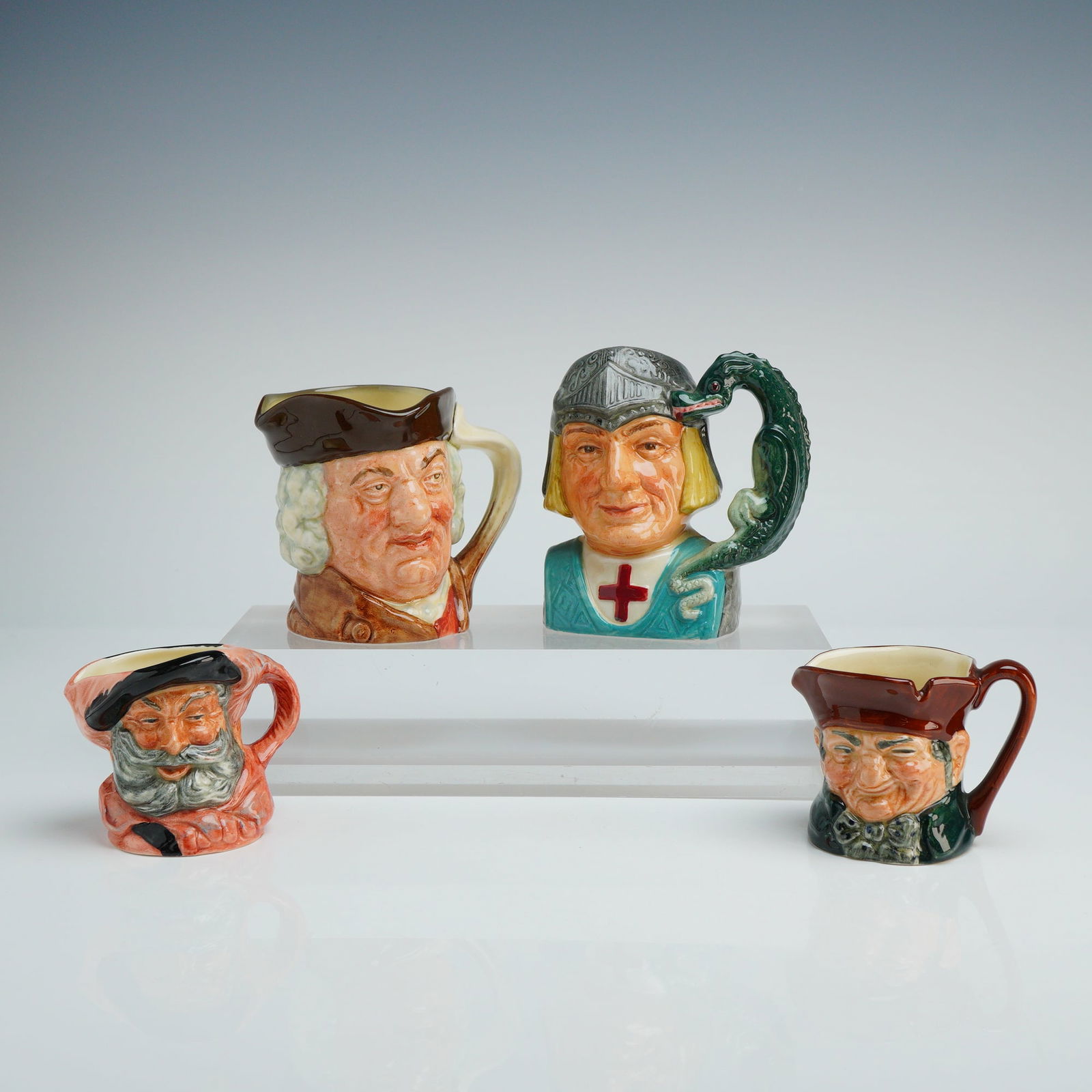 4pc Royal Doulton Small & Mini Character Jugs- D6296, D6621, D6519 & D6046 (1 of 3)