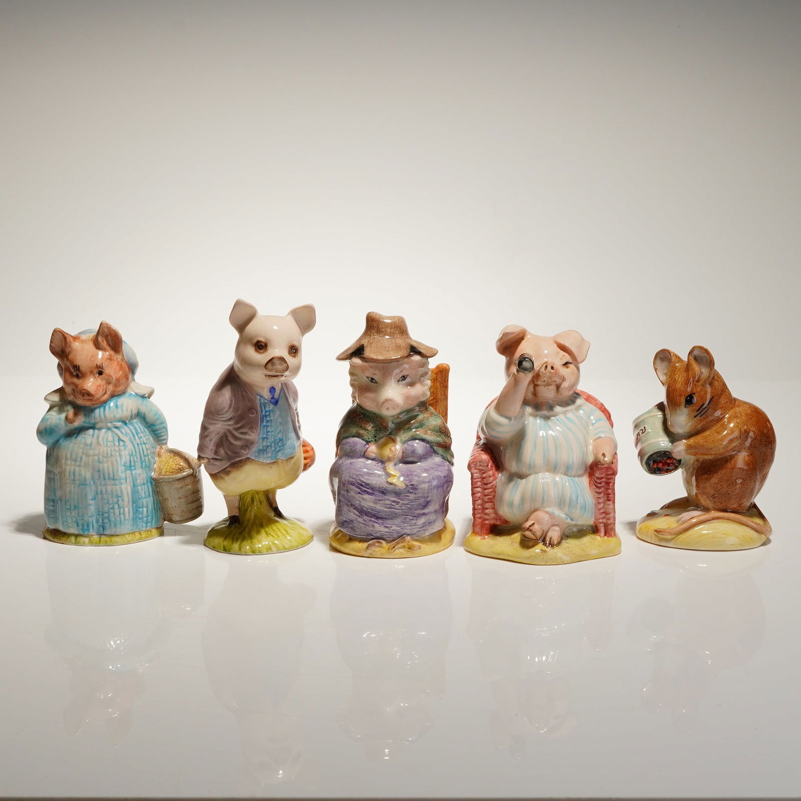 5pc Royal Albert and Beswick Beatrix Potter Ceramic Figurines (1 of 3)