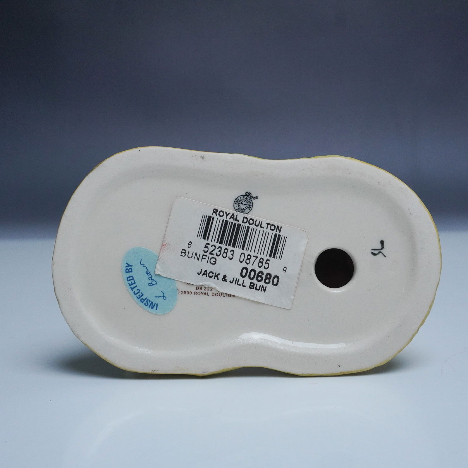 Royal Doulton Bunnykins Figurine, Jack and Jill DB222: Part of the beloved Nursery Rhyme Series, this hand decorated figurine features the iconic nursery rhyme characters Jack and Jill, depicted as anthropomorphic rabbits in exquisite hand painted detail.