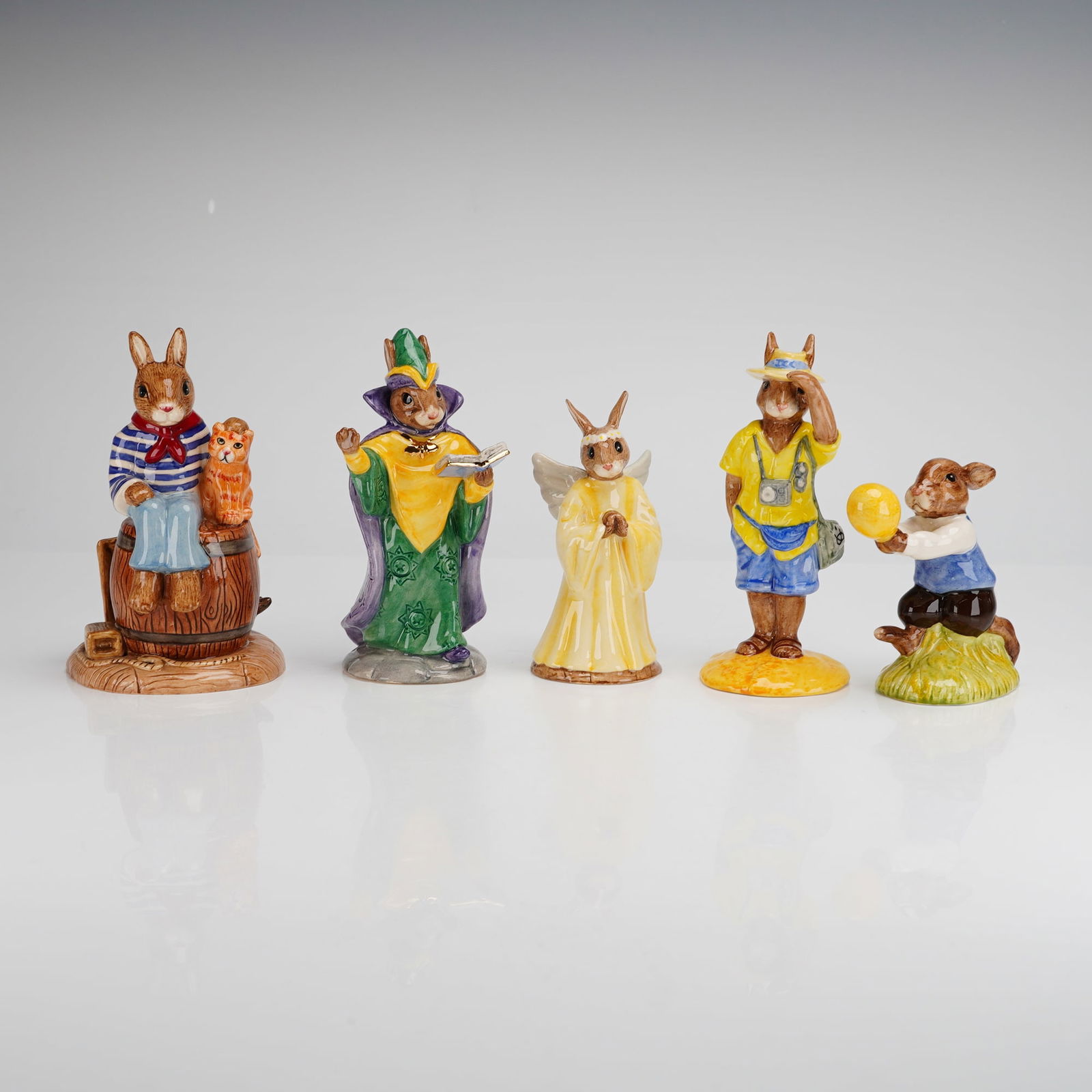 5pc Royal Doulton Bunnykins Figurines Cabin Boy Tourist Angel Mystic Harry (1 of 4)
