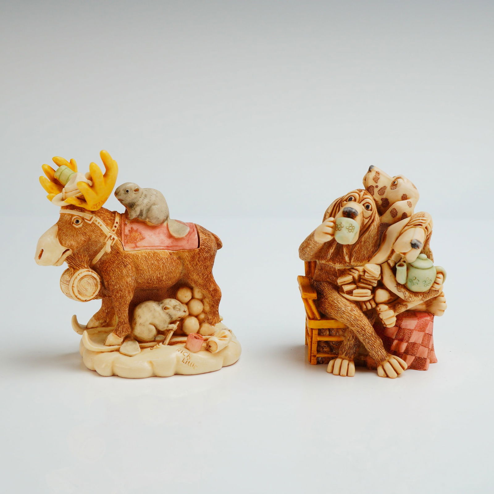 2pc Harmony Kingdom Box Figurines, E.C Tea Party & Beer Nuts (1 of 4)