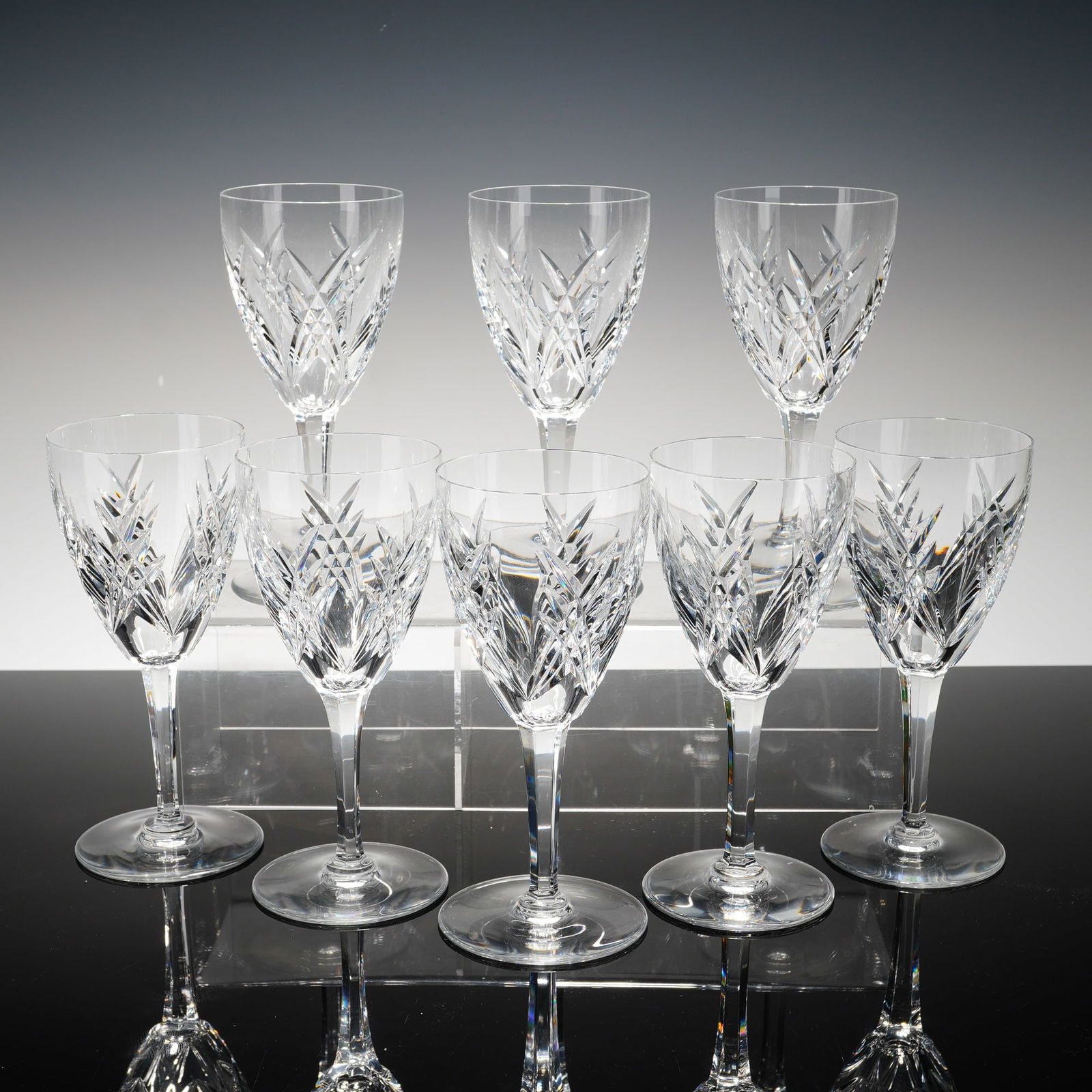 8pc Baccarat Crystal Tall Water Goblets, Auvergne (1 of 4)