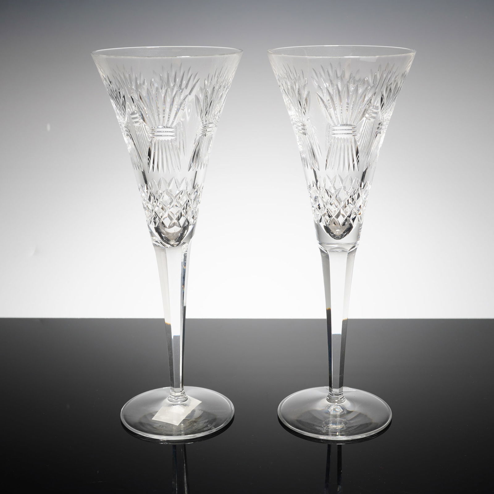 Pair of Waterford Crystal Toasting Flutes, Millennium Prosperity (1 of 5)