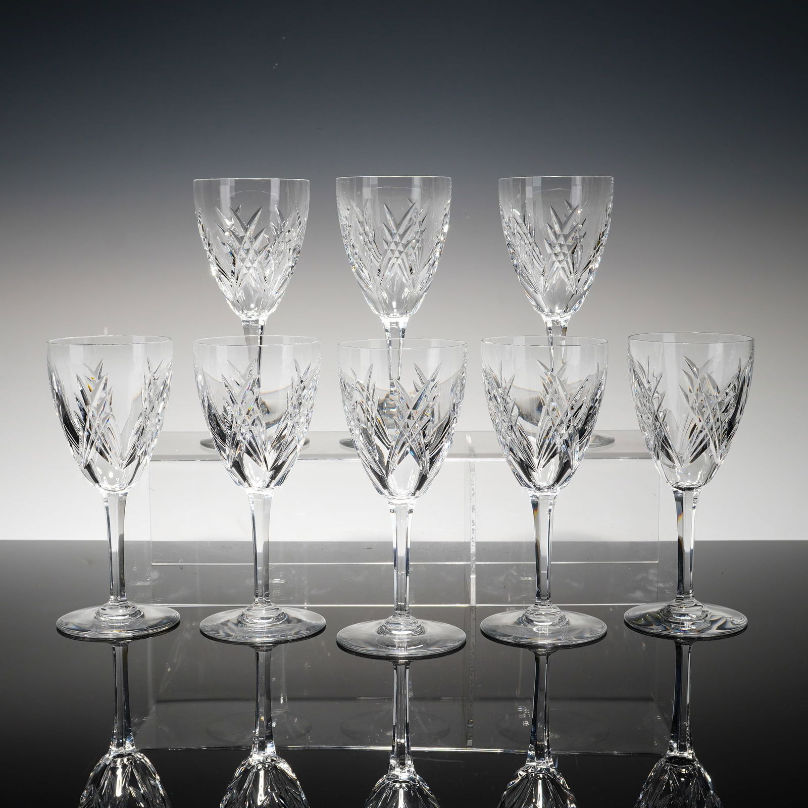 Set of 8 Baccarat Crystal Wine Glasses, Auvergne (1 of 4)