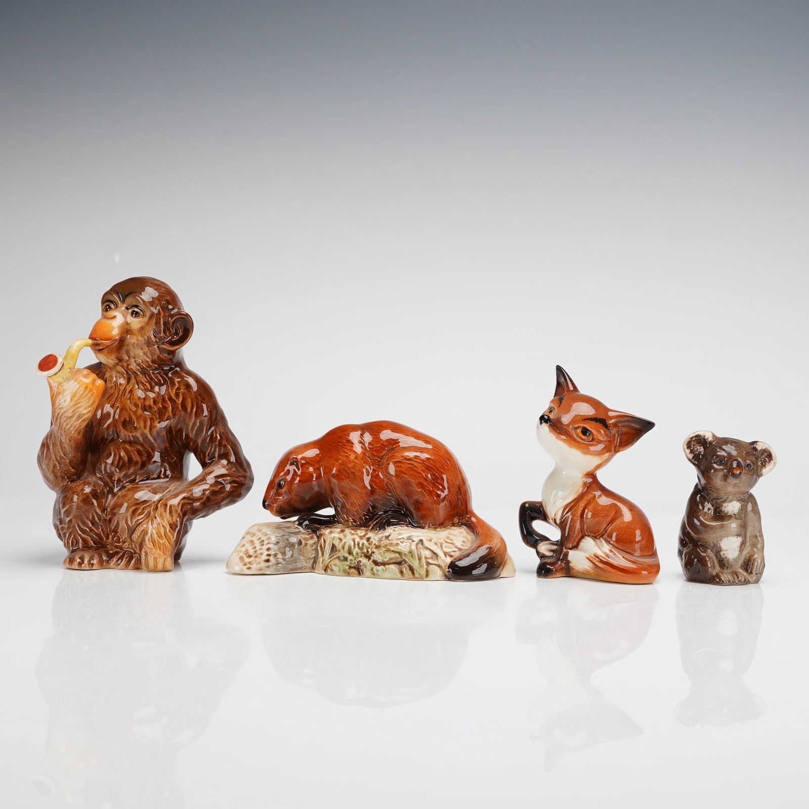 4pc Beswick Glazed Ceramic Animal Figurines (1 of 3)