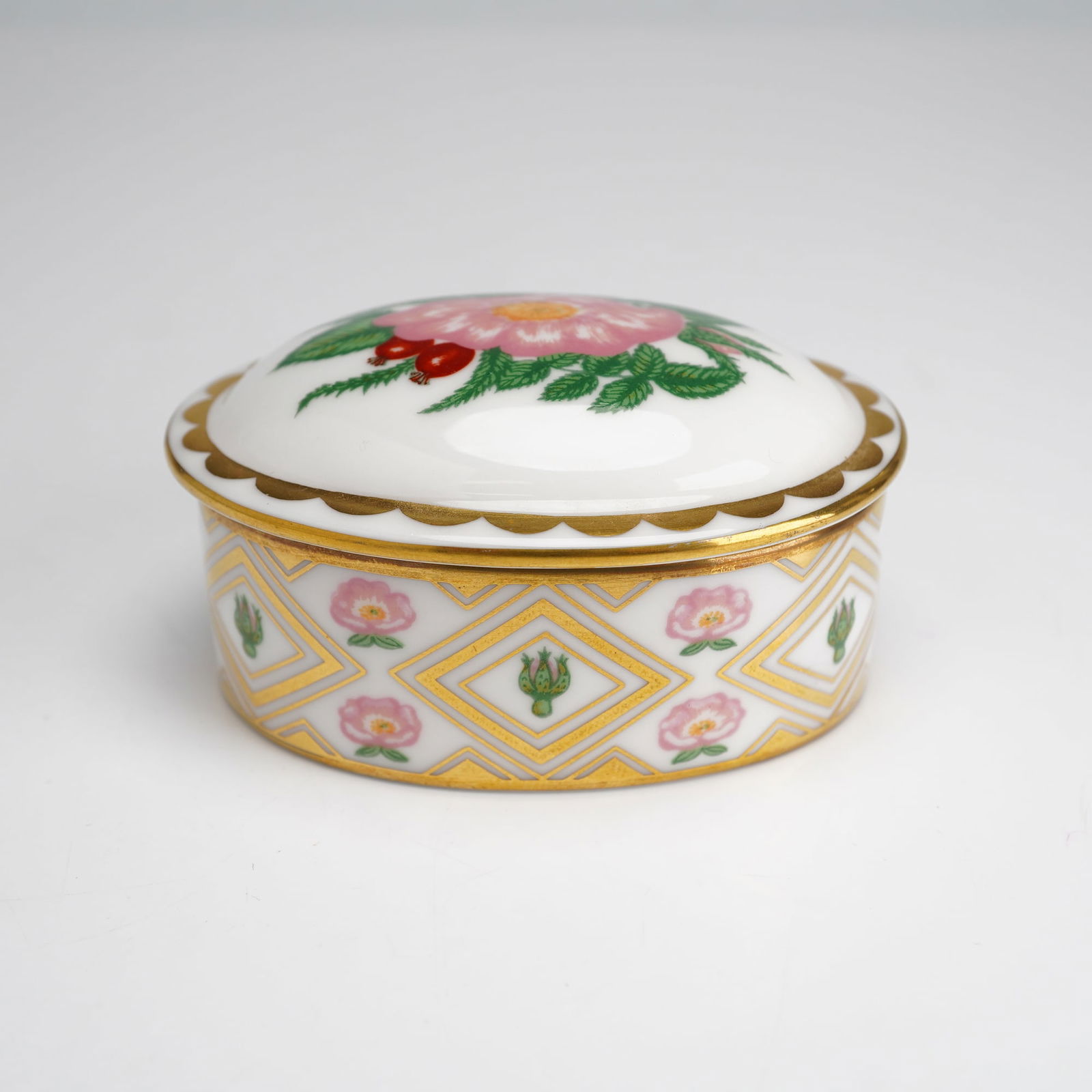 Royal Crown Derby Oval Box, Wild Rose (1 of 3)