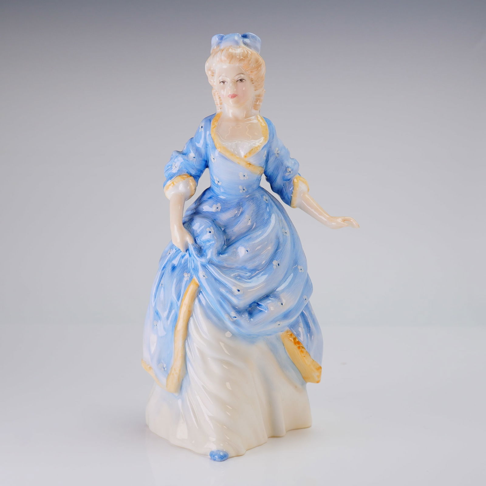 Royal Doulton Figurine Christine HN3767: A Royal Doulton porcelain figurine titled Christine (HN 3767), modeled by Nada M. Pedley in 1996, featuring a blue and white dress. Dimensions4.50"L x 4.00"W x 8.25"H Weight12.60oz