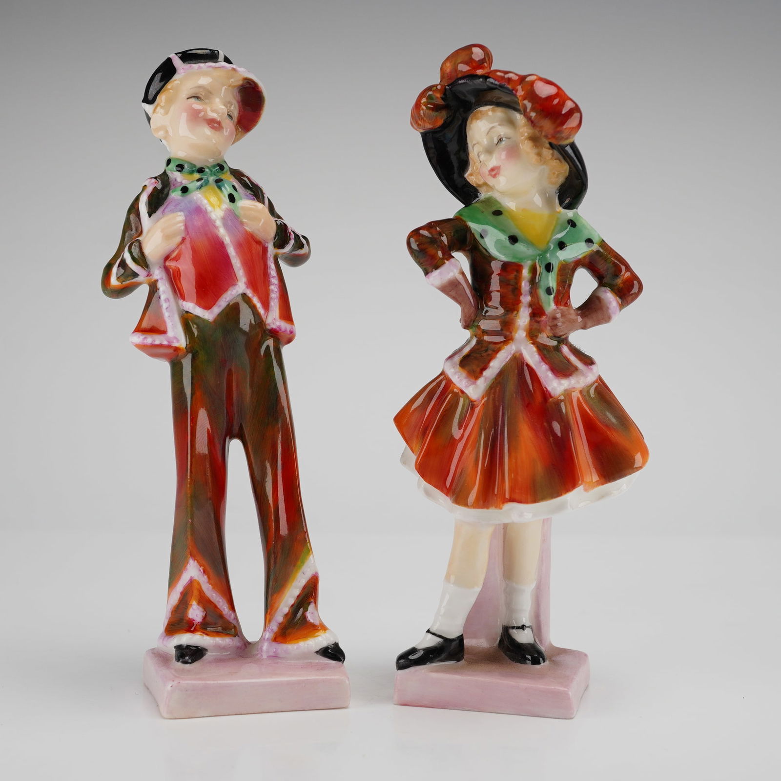 Pair of Royal Doulton Pearly Boy and Girl Figurines HN2035 HN2036. (1 of 3)
