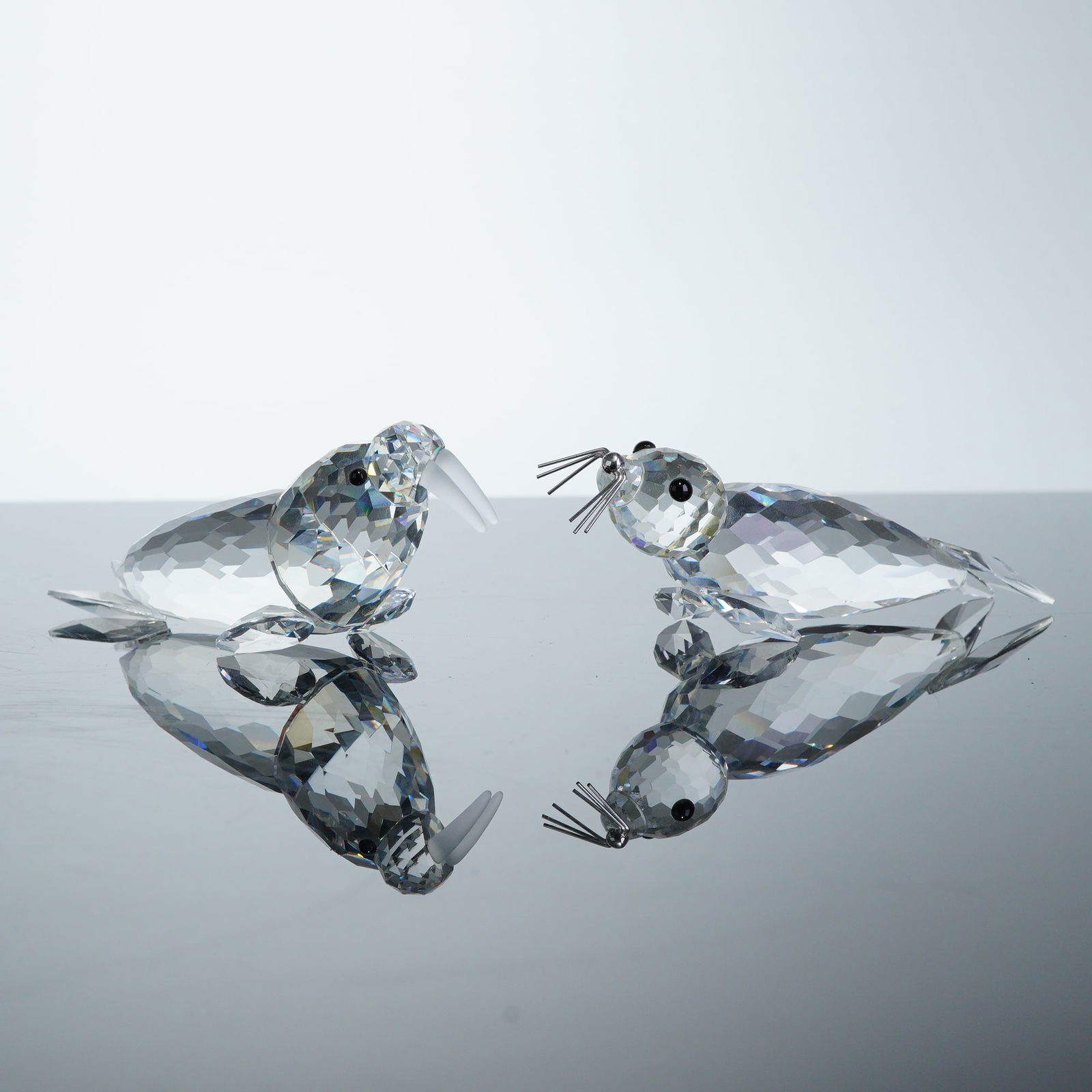 2pc Swarovski Silver Crystal Animal Figurines (1 of 5)