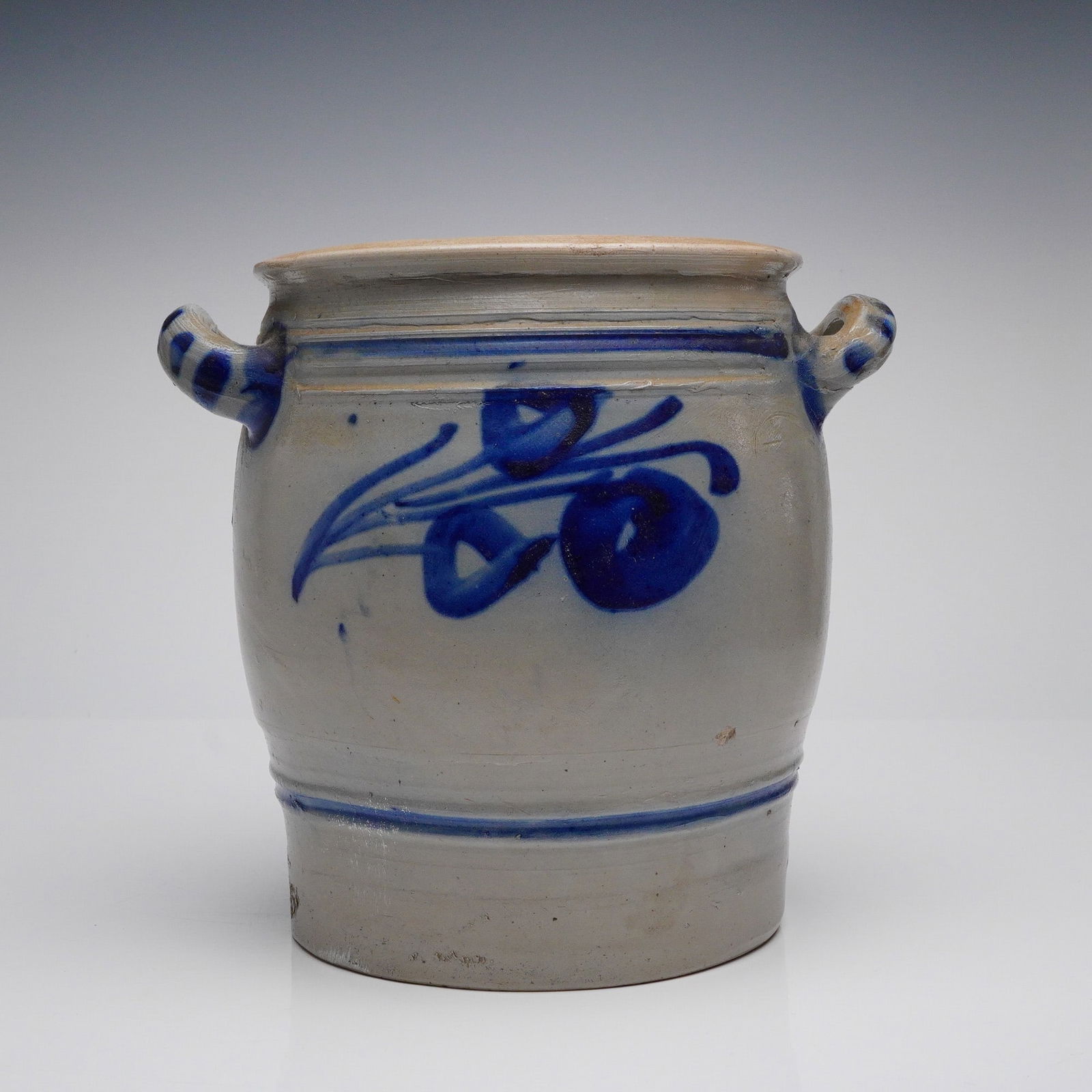 Westerwald-Style Salt Glazed Stoneware Cobalt Decorated Handled Crock (1 of 5)