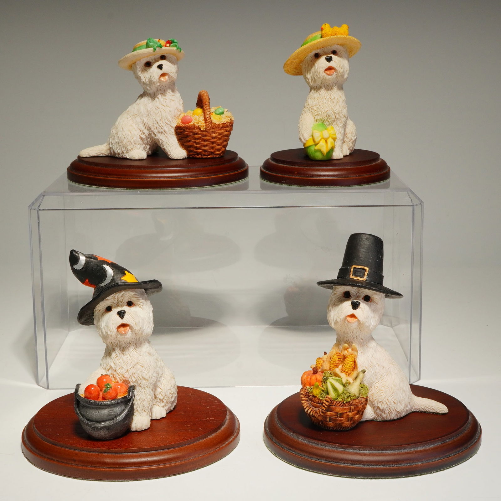 Set of 4 Sherratt & Simpson West Highland Terrier Seasonal Figurines (1 of 4)