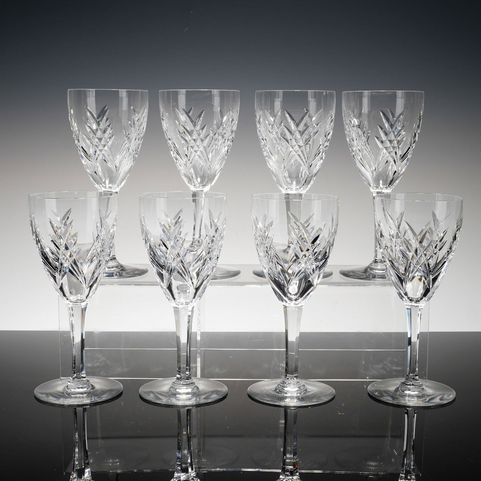 Set of 8 Baccarat Crystal Water Goblets, Auvergne (1 of 4)