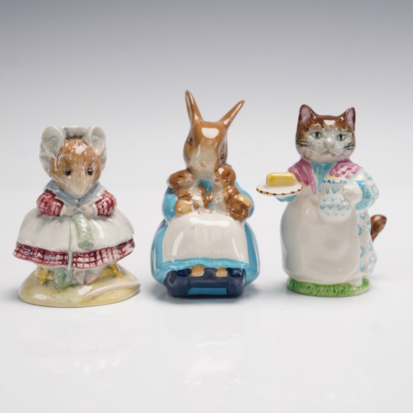 8pc Beswick Beatrix Potter Figurines, Plates, Book, and Lining Collection (1 of 8)