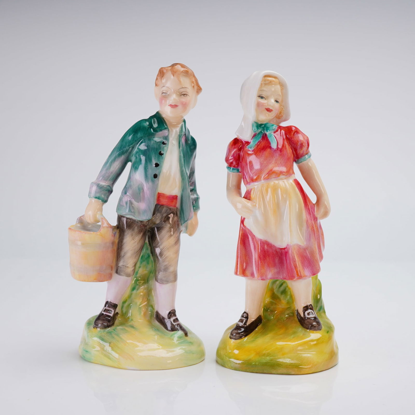Pair of Royal Doulton Jack HN2060 and Jill HN2061 Figurines (1 of 3)