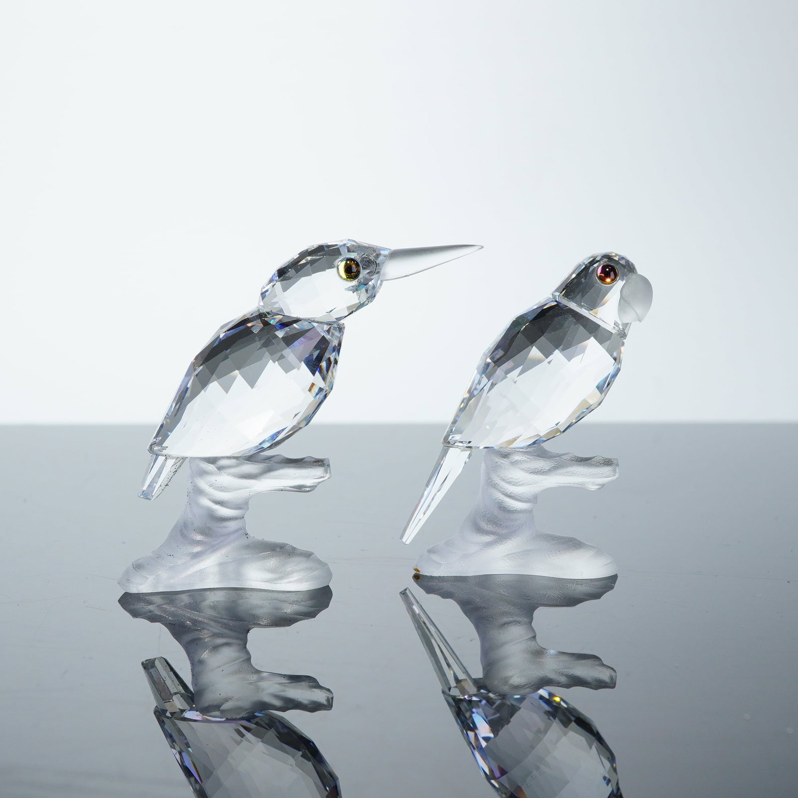 2pc Swarovski Silver Crystal Bird Figurines (1 of 5)