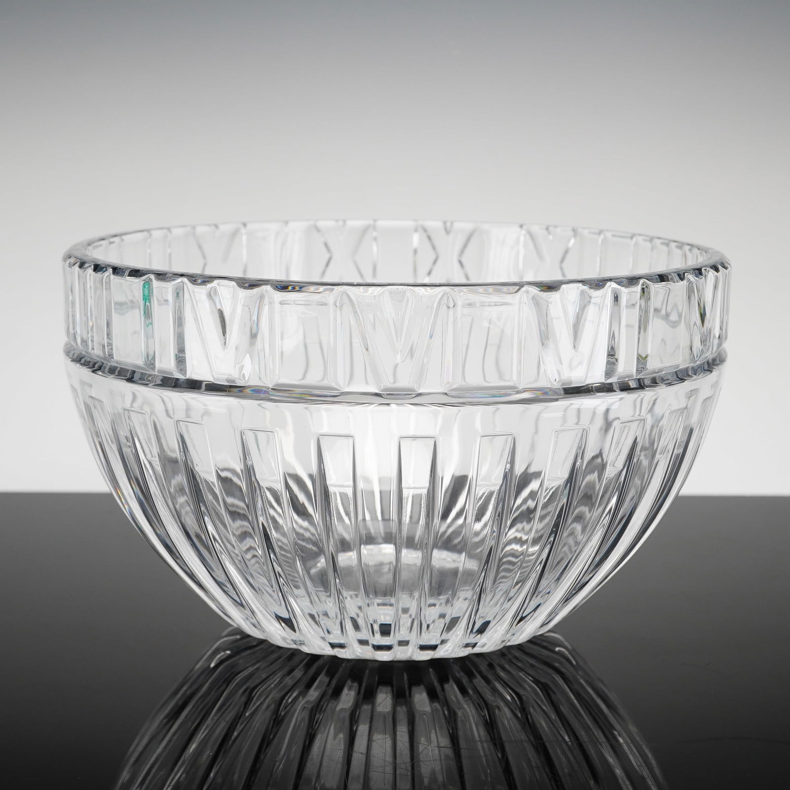 Tiffany & Co. Crystal Bowl, Atlas Roman Numeral (1 of 5)