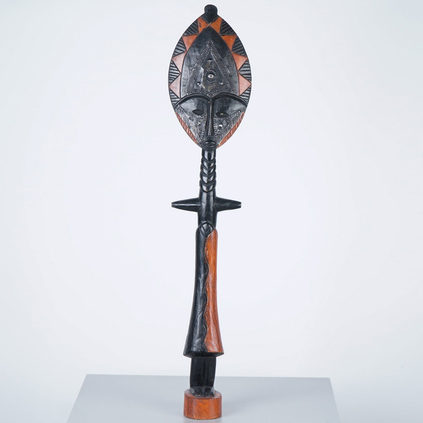 African Tribal Carved Wooden Ceremonial Staff (1 of 6)