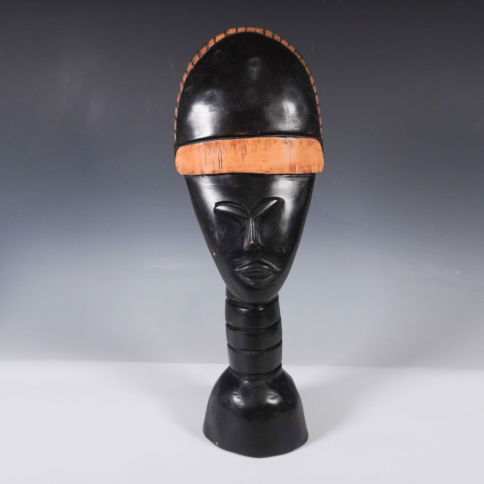 African Wooden Carved Head Sculpture (1 of 3)