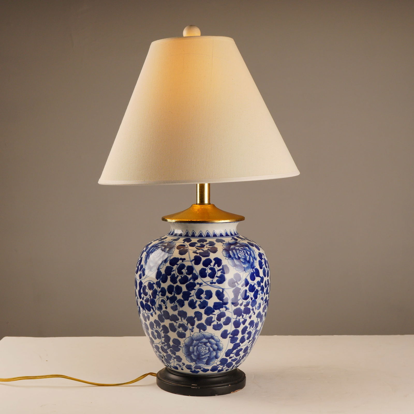 Chinese Blue and White Ceramic Table Lamp (1 of 6)