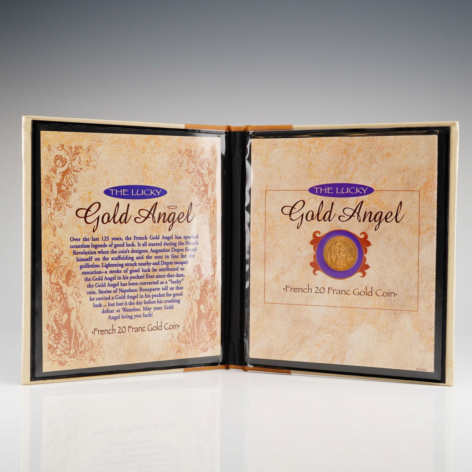 French 20 Franc Gold Coin, The Lucky Angel: This French 20 Franc Gold Coin, known as The Lucky Angel, is a brilliant uncirculated example minted by the French Government and containing 0.1867 ounces of pure gold. The obverse features the